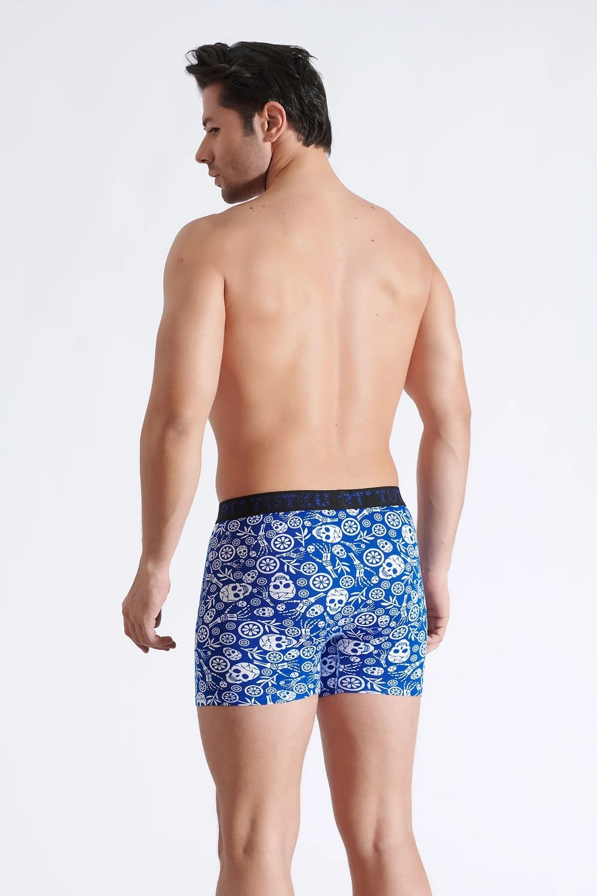 5li Tutku Erkek Boxer Desenli Likralı Pamuklu İç Çamaşırı  