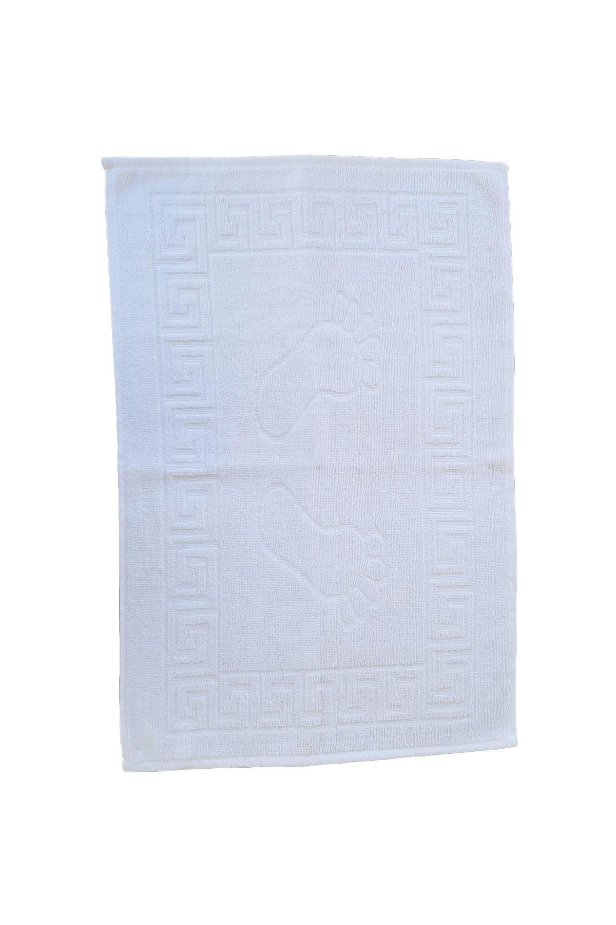 6 lı Ayak İzli Banyo Paspas Pamuklu Ayak Havlusu 50x70 Cm