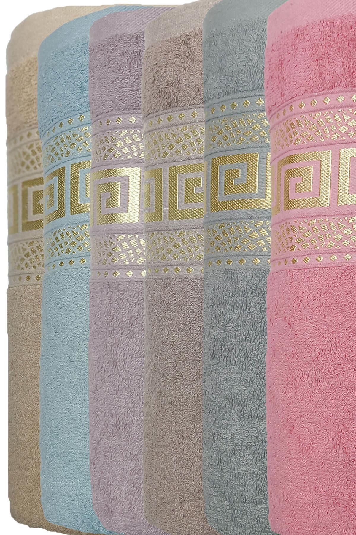 6 lı El Yüz Havlu Seti Heleni %100 Pamuk 50x90 Cm