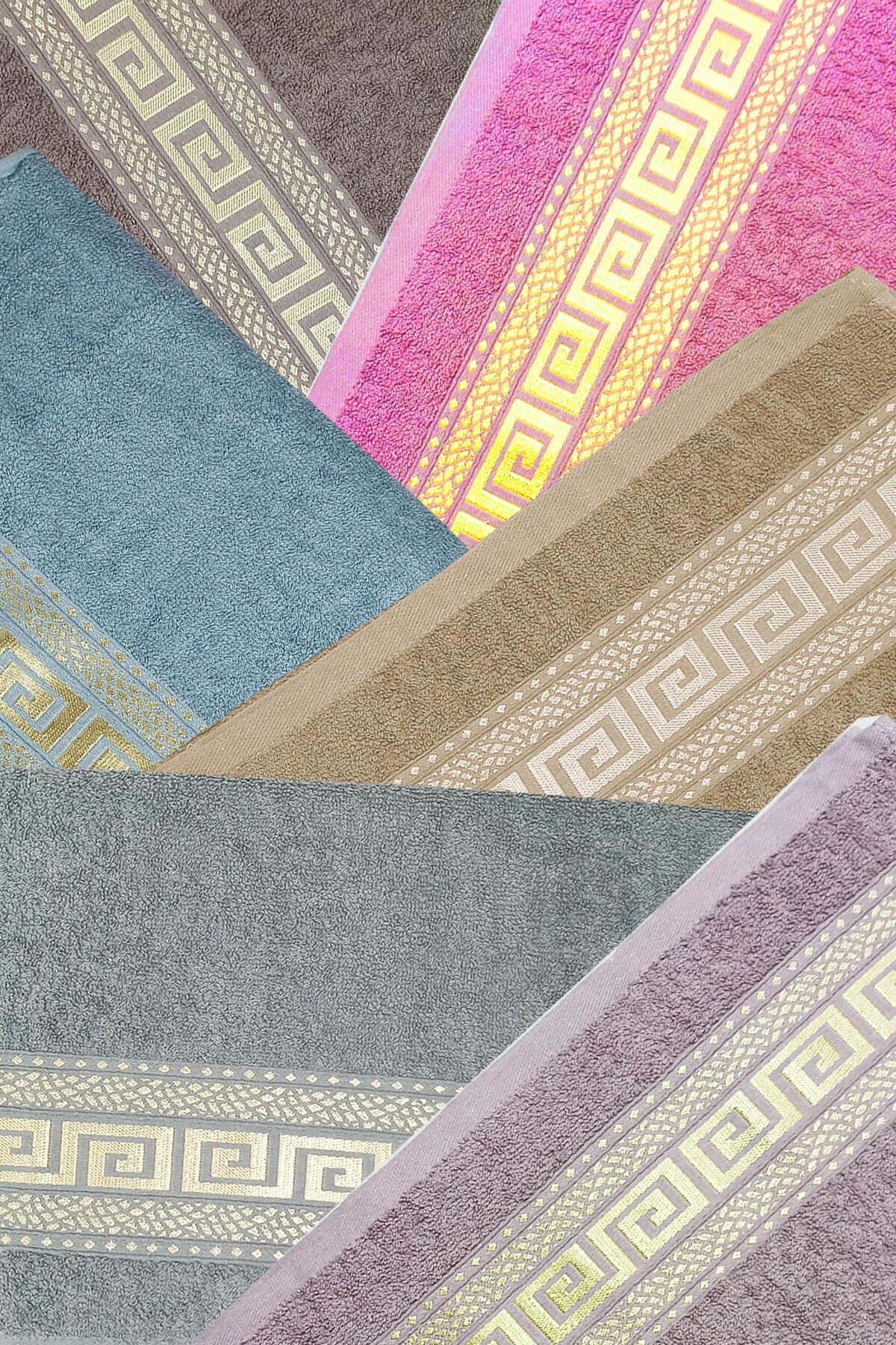 6 lı El Yüz Havlu Seti Heleni %100 Pamuk 50x90 Cm