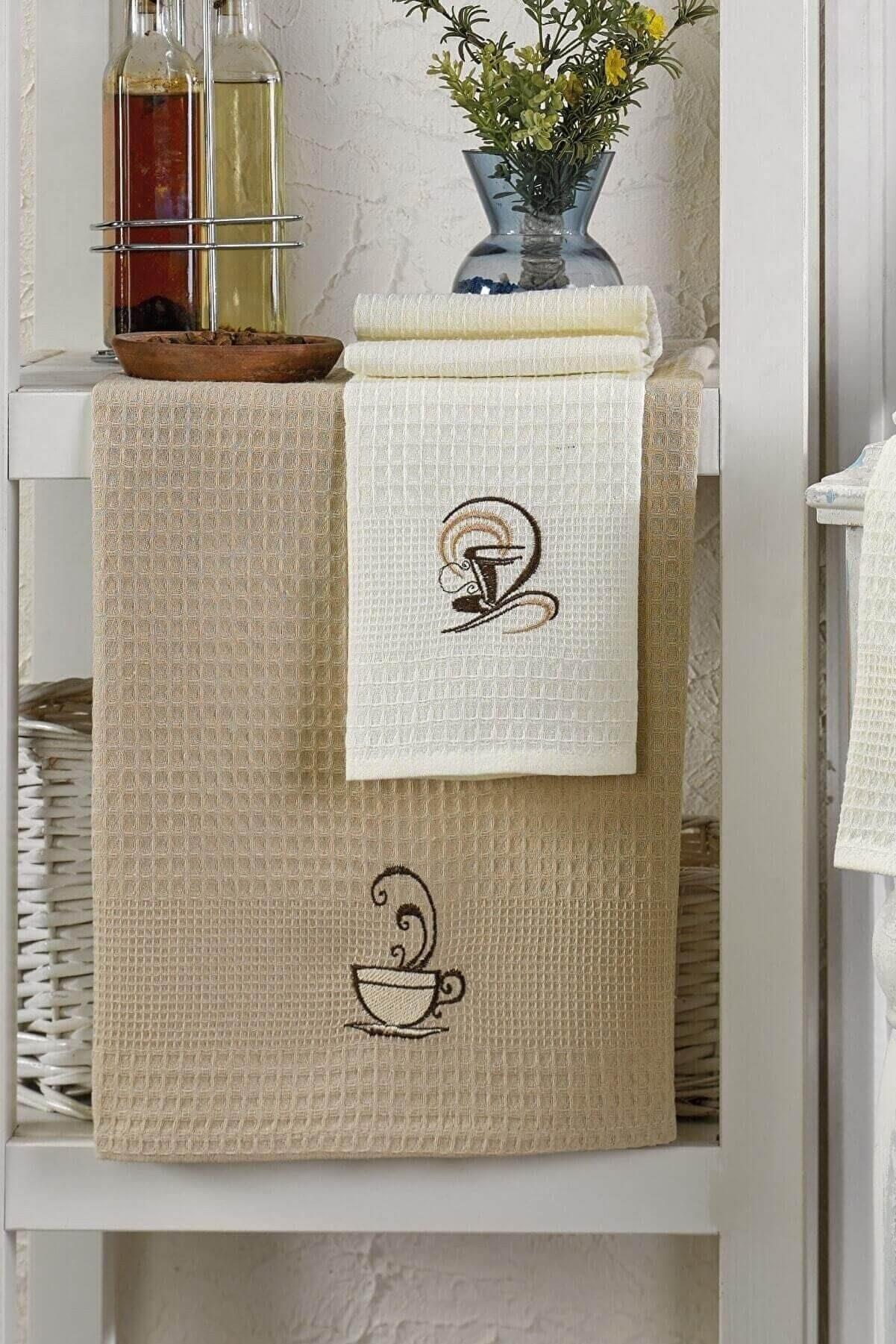 6 Parça Mutfak Kurulama Bezi 30 X 50 Cm Coffe