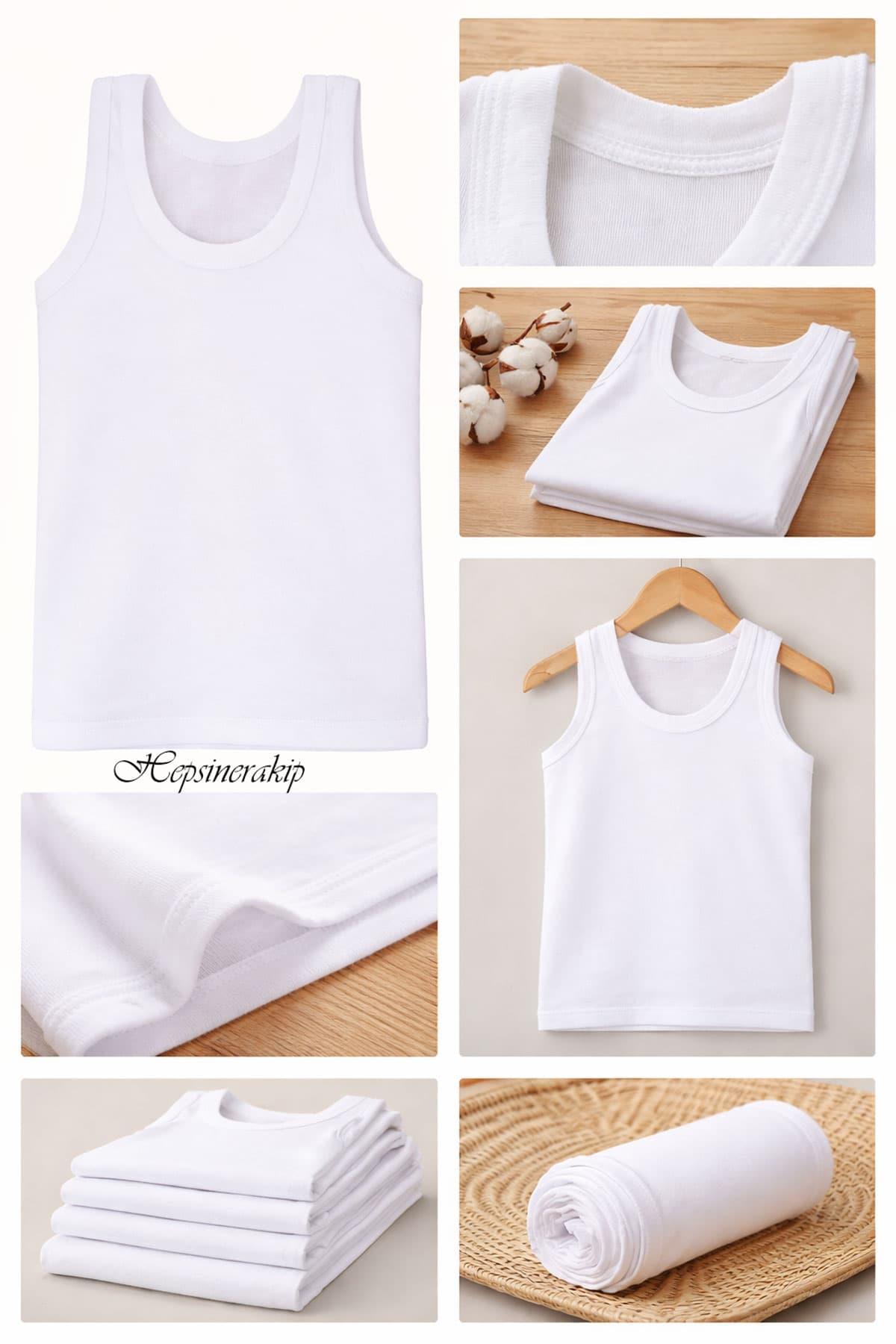 6lı Erkek Çocuk Klasik Askılı Pamuklu Penye Atlet Ekonomik Fanila