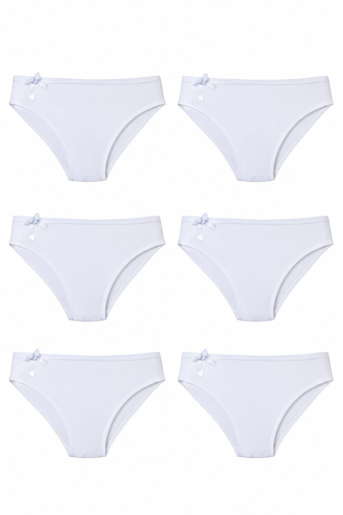 6'lı Kadın Renkli %100 Pamuklu Bikini Külot Seti