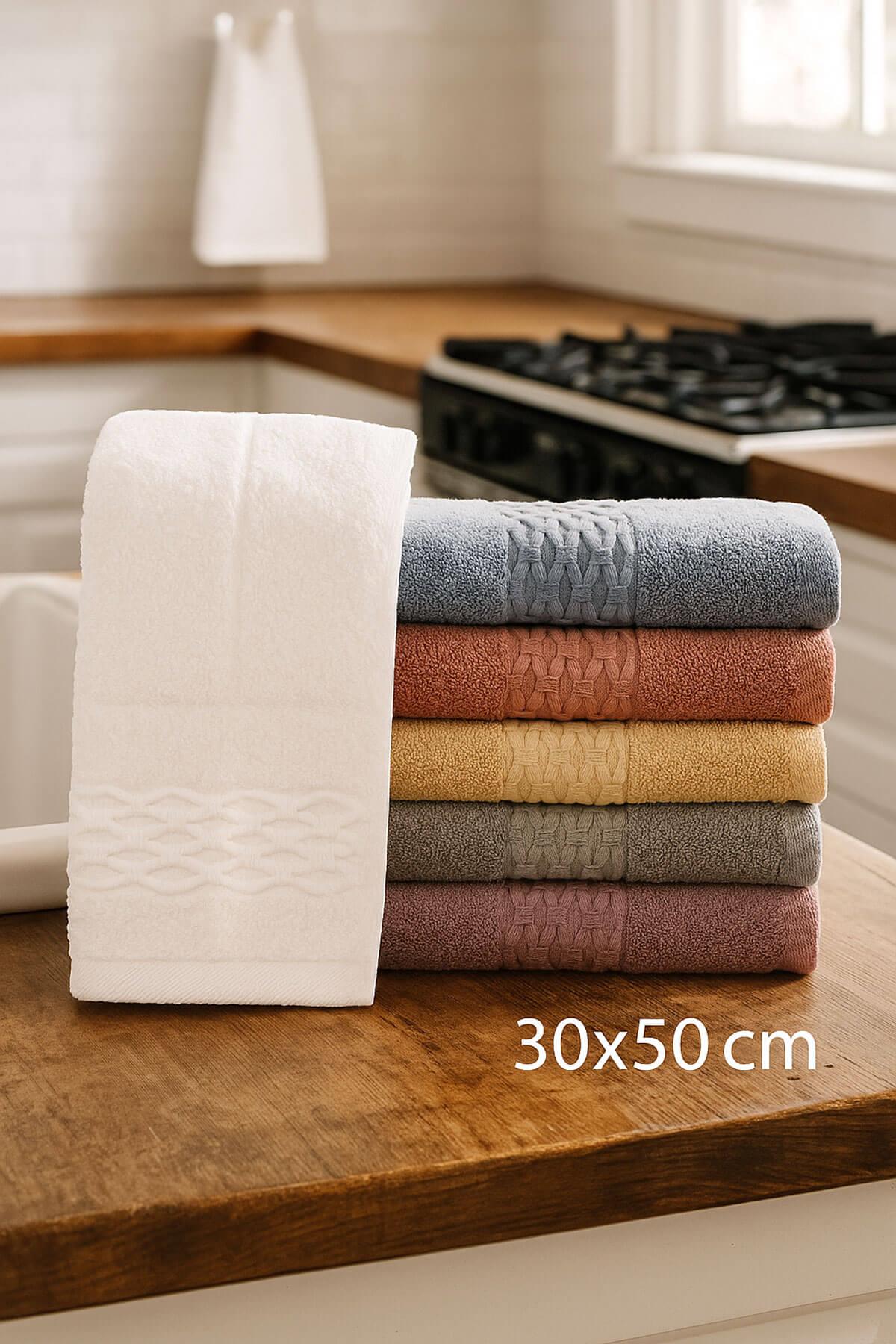6'lı Mutfak Havlusu Seti 30x50 cm %100 Pamuklu Duru
