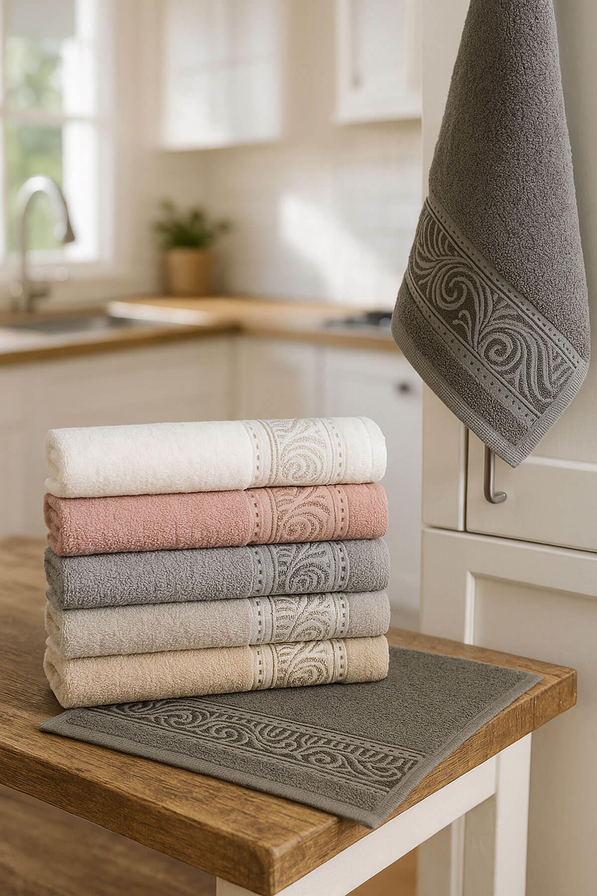 6'lı Mutfak Havlusu Seti 30x50 cm %100 Pamuklu Derya