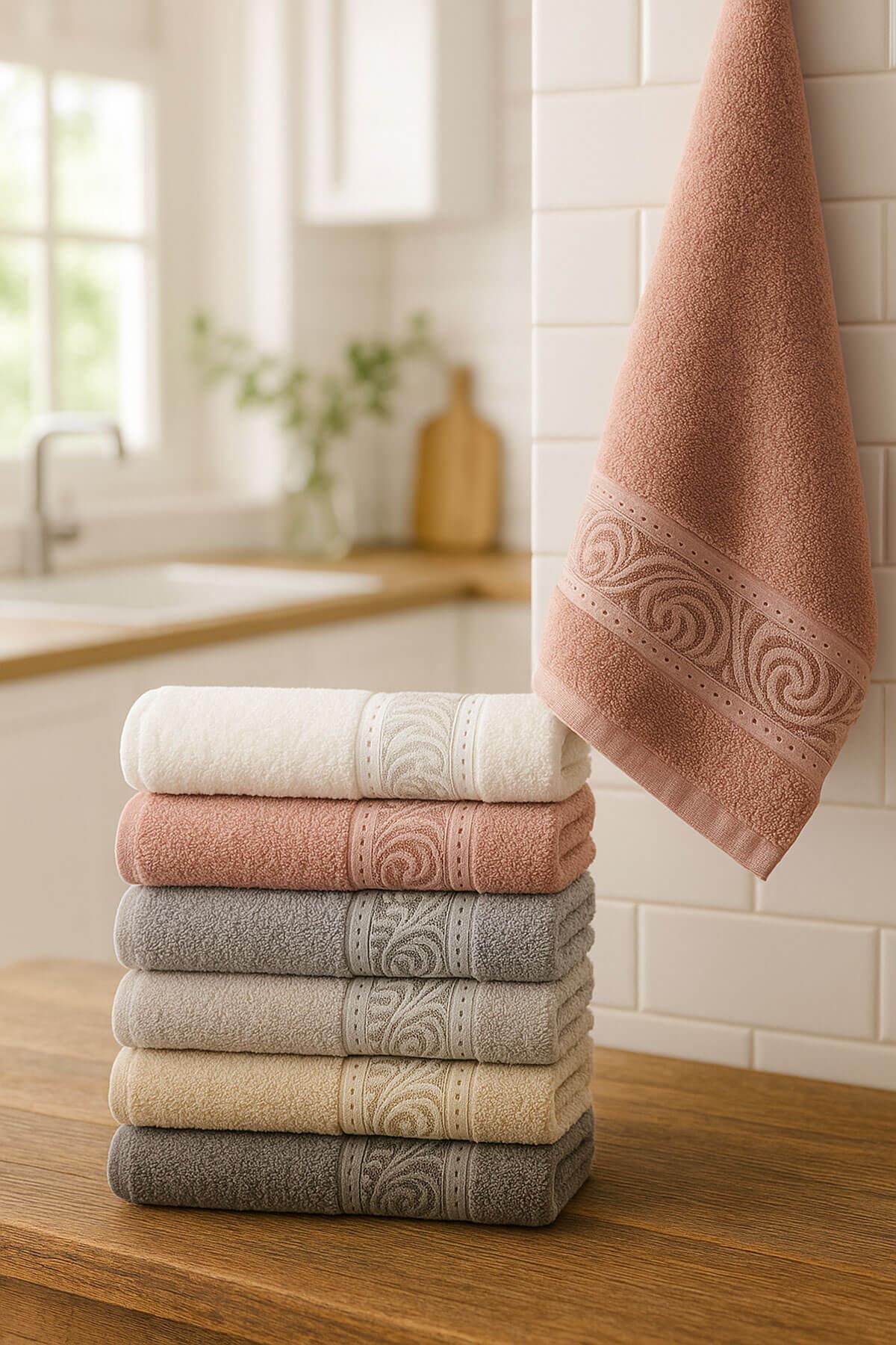 6'lı Mutfak Havlusu Seti 30x50 cm %100 Pamuklu Derya