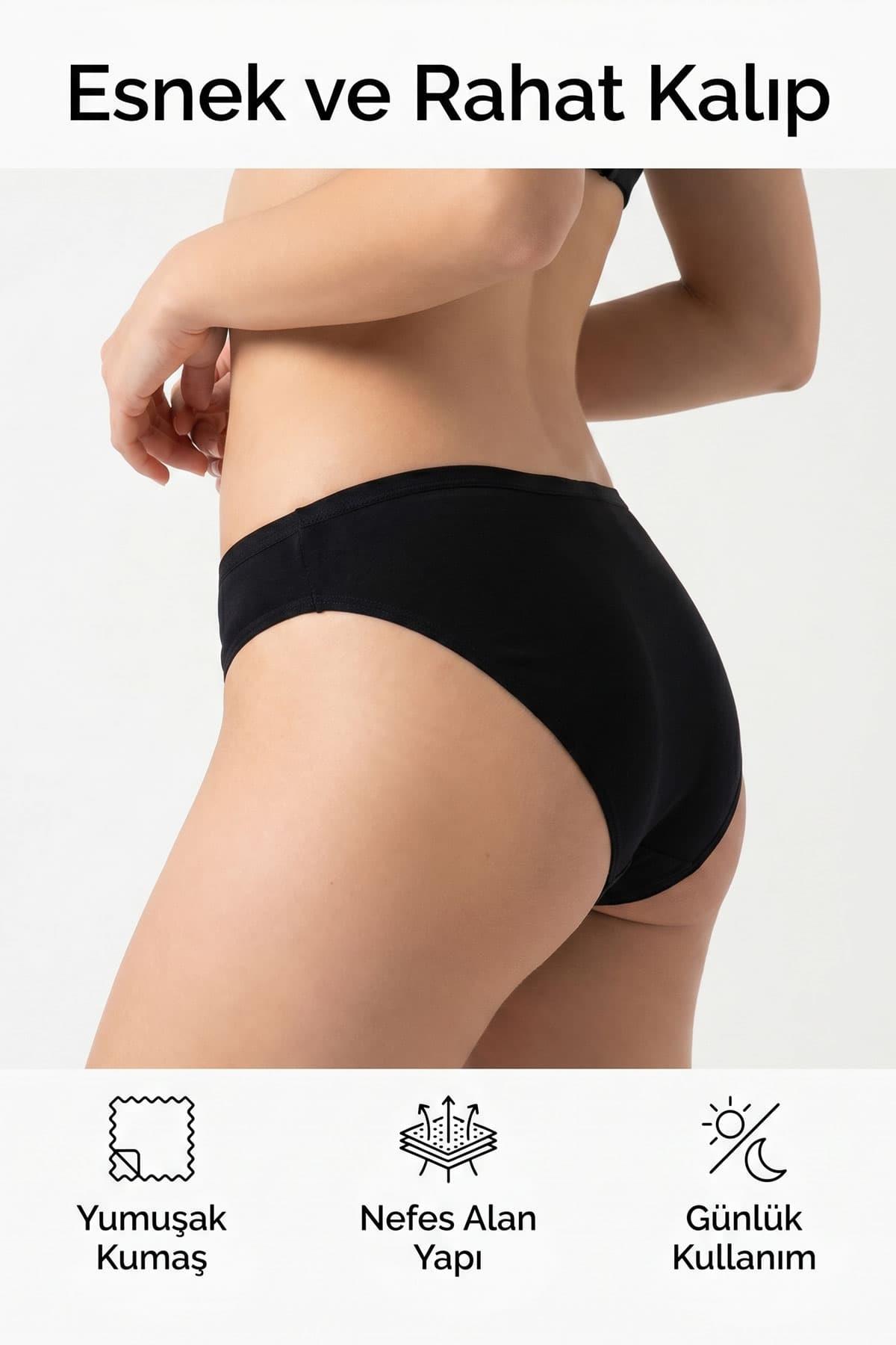6'lı Tutku Kadın Pamuklu Bikini Külot Seti Nevra 0531