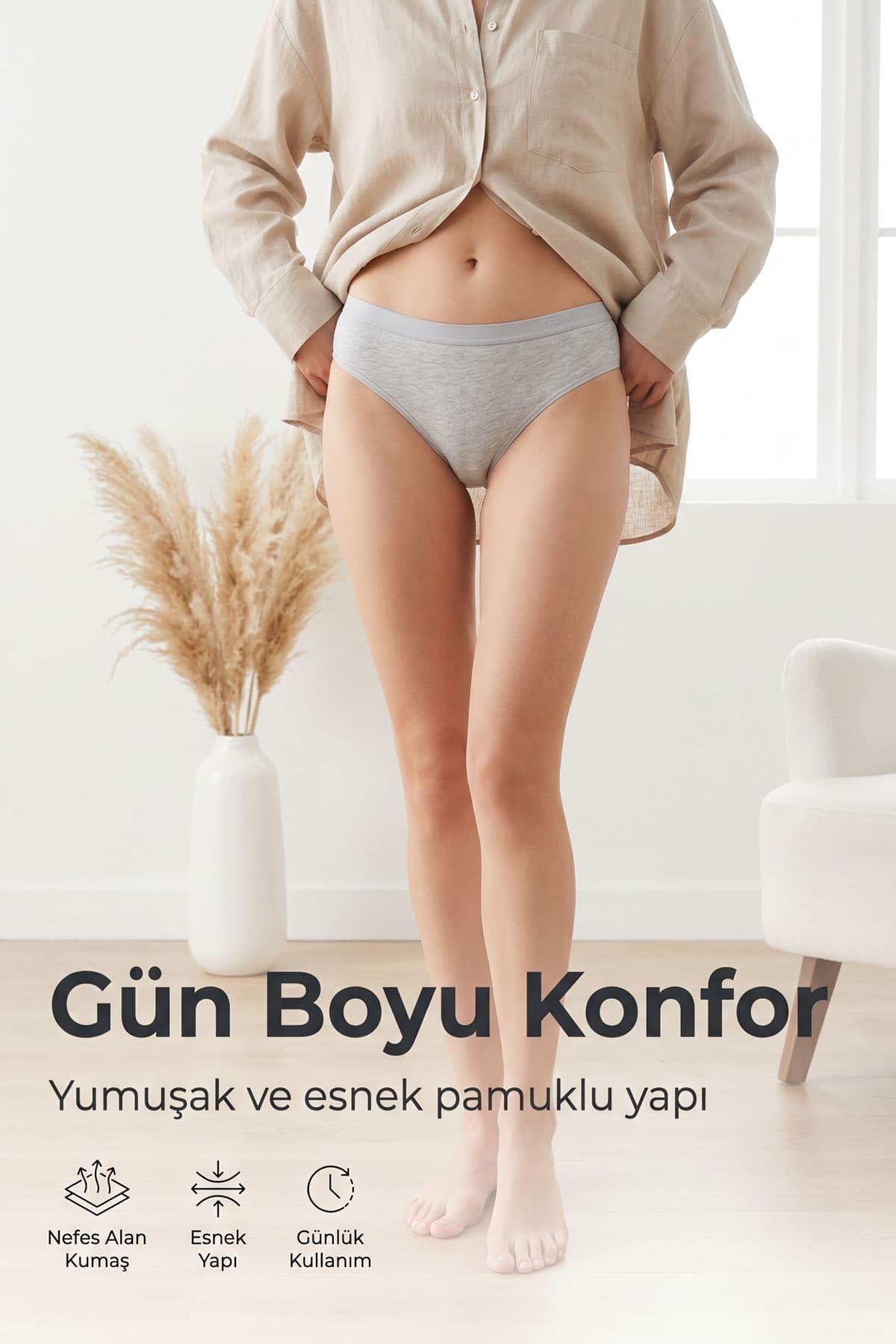 6'lı Tutku Kadın Pamuklu Bikini Külot Seti Nevra 0531