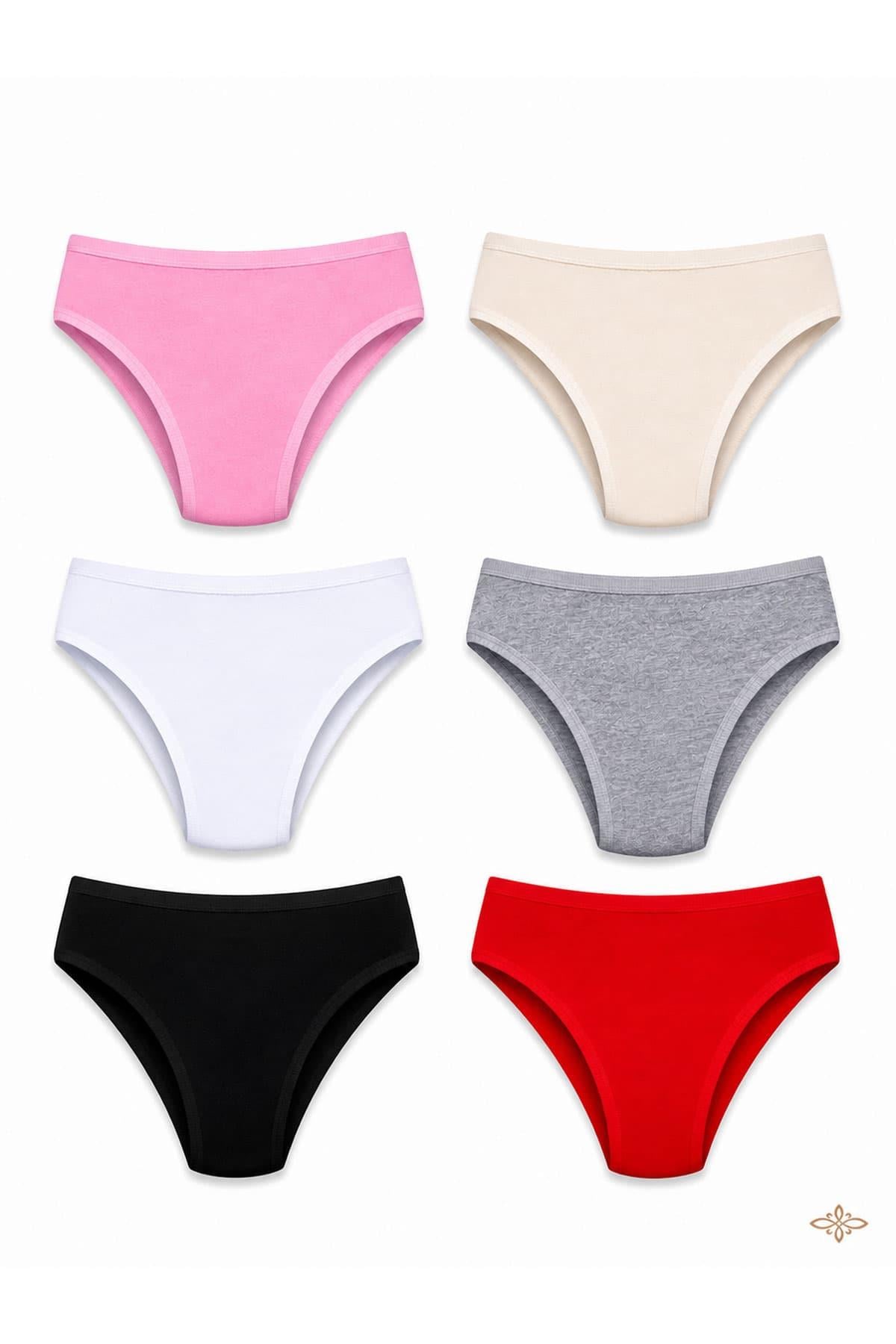 6'lı Tutku Kadın Pamuklu Bikini Külot Seti Nevra 0531