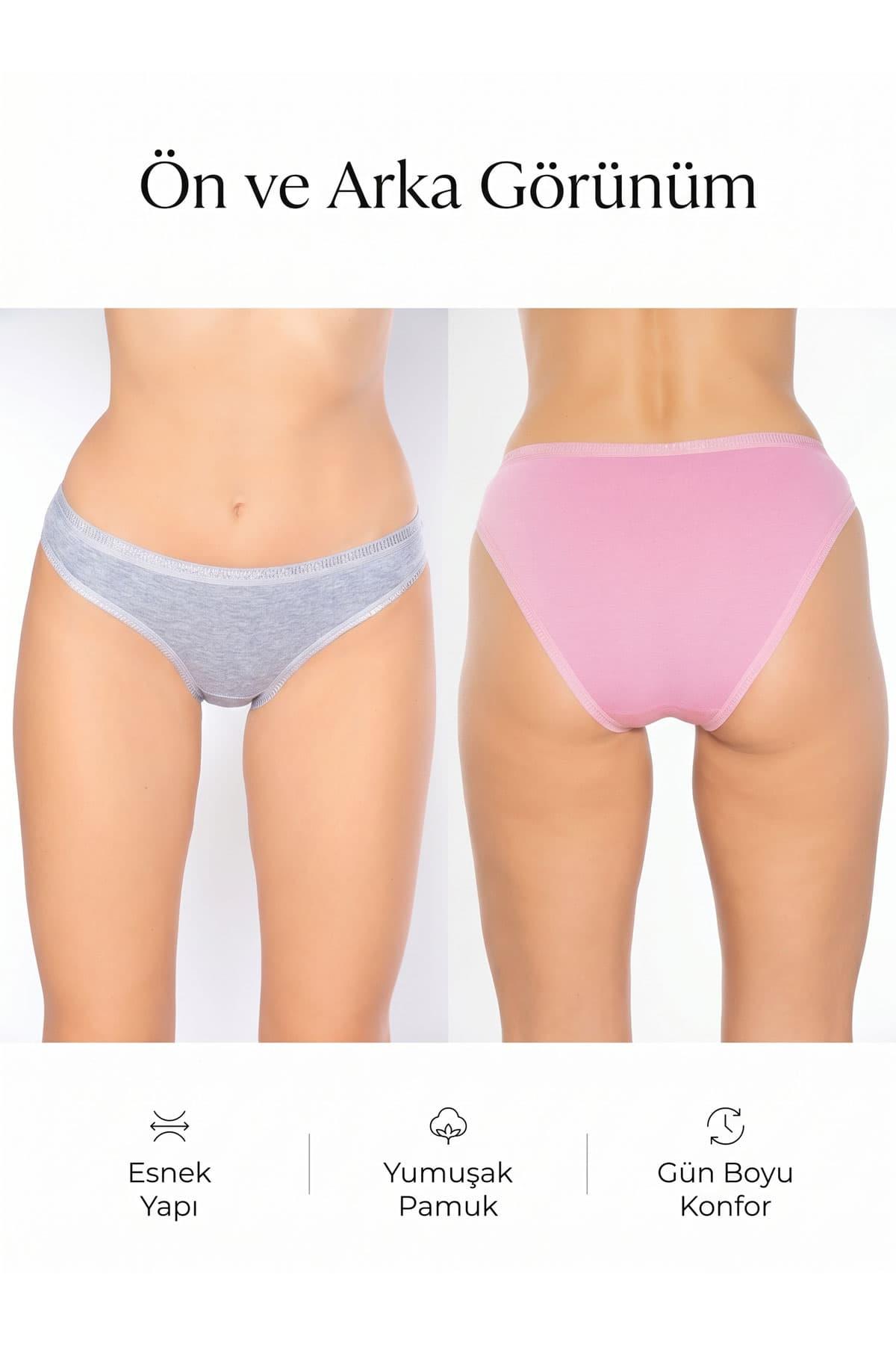 6'lı Tutku Kadın Pamuklu Bikini Külot Seti Nevra 0531