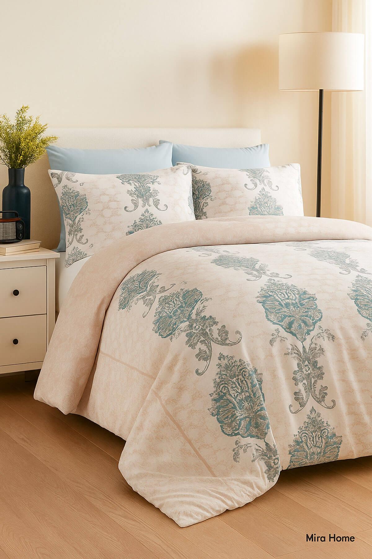 Çift Kişilik Nevresim Takımı Pamuklu Mavi Asalet