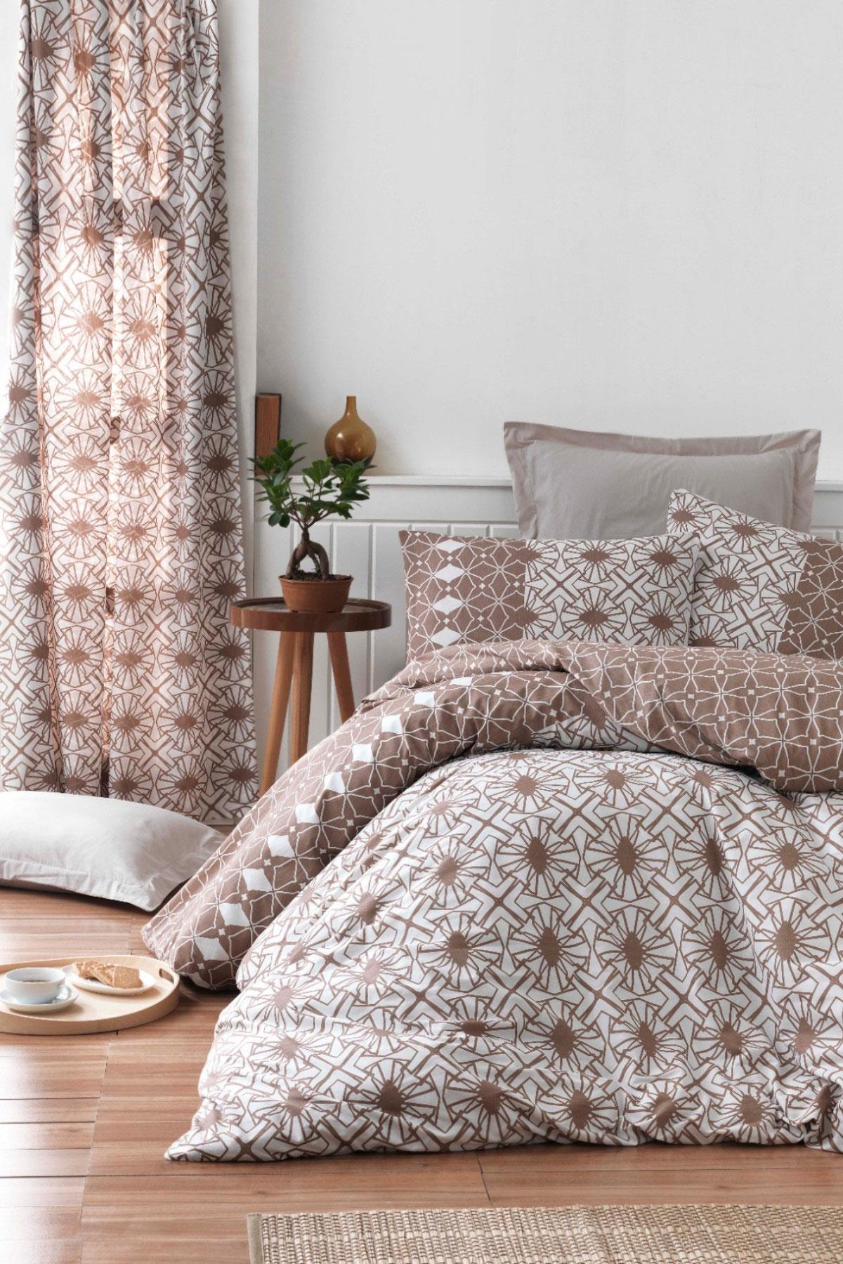 Çift Kişilik Ranforce Nevresim Takımı %100 Pamuklu Güneş