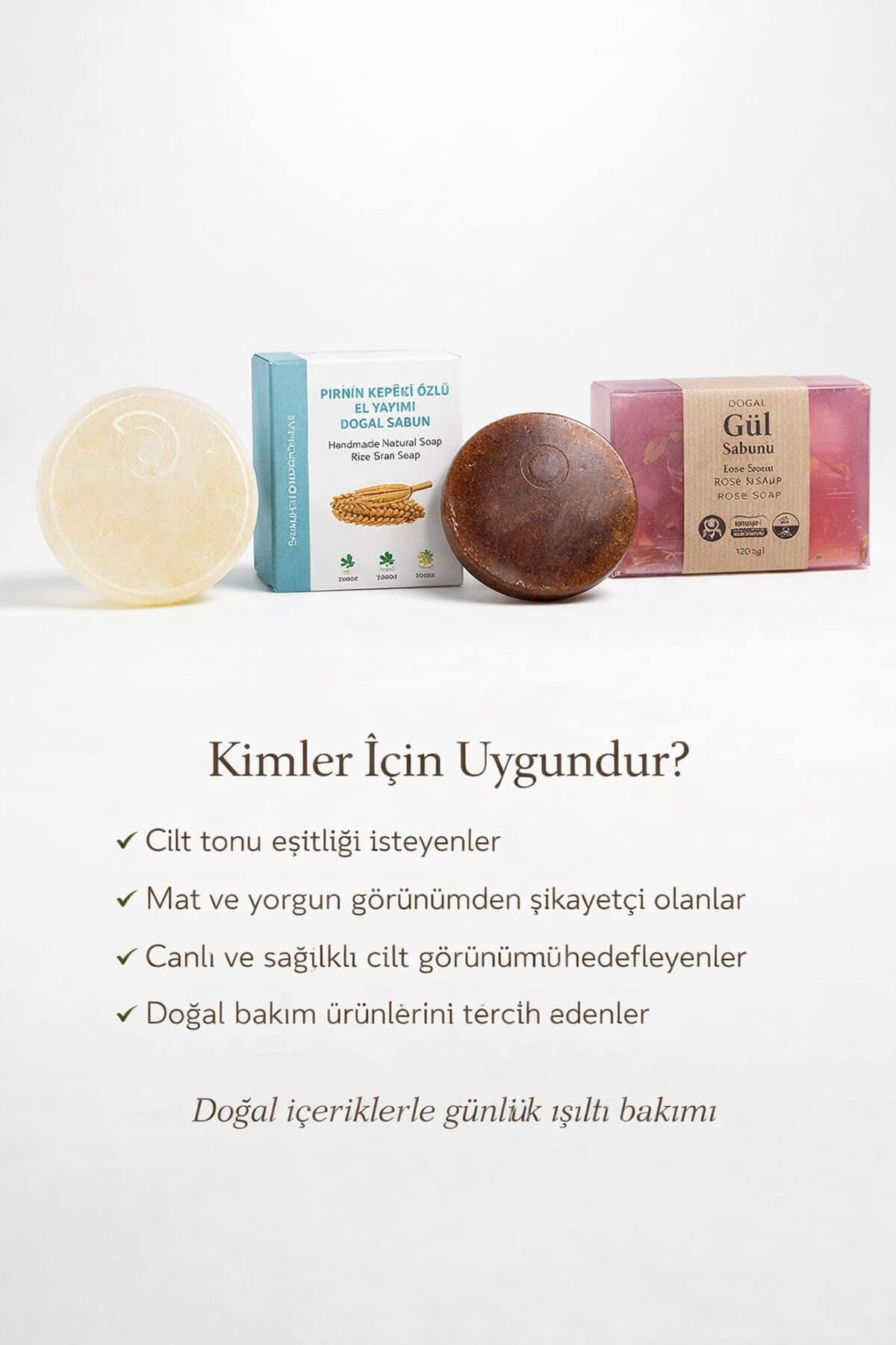 Cilt Canlandırıcı ve Aydınlık Görünüm Sağlayan 3 lü Doğal Sabun Bakım Seti