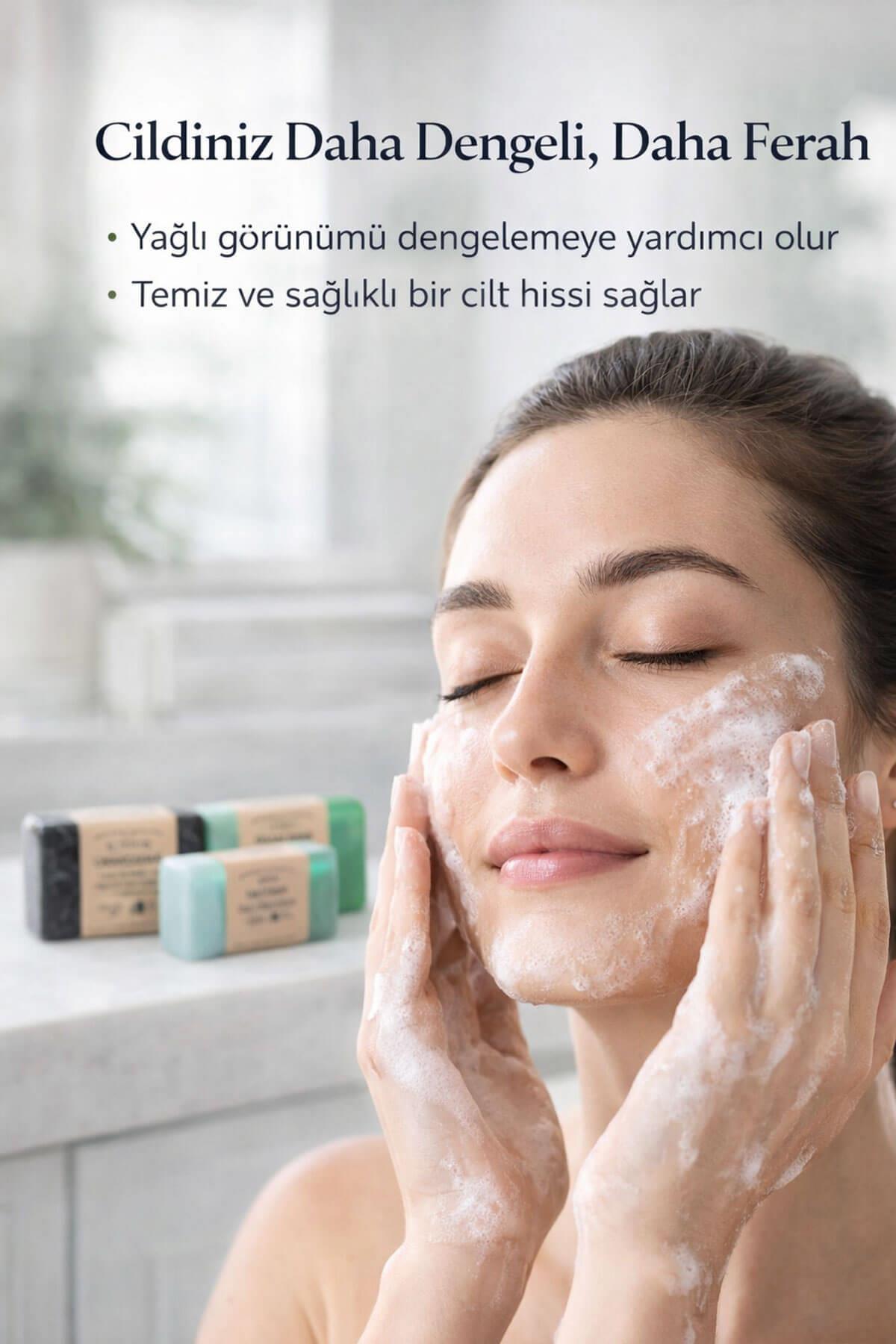 Derin Arındırıcı ve Gözenek Sıkılaştırıcı Doğal Detoks 3 lü Doğal Sabun Seti