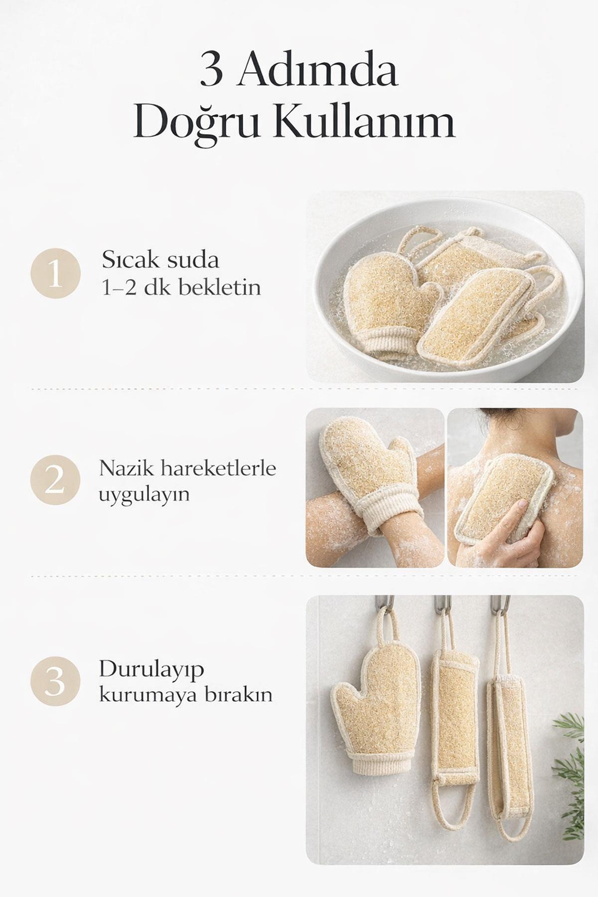 Doğal Kabak Lifi Kese Seti 4’lü Avantaj Paketi