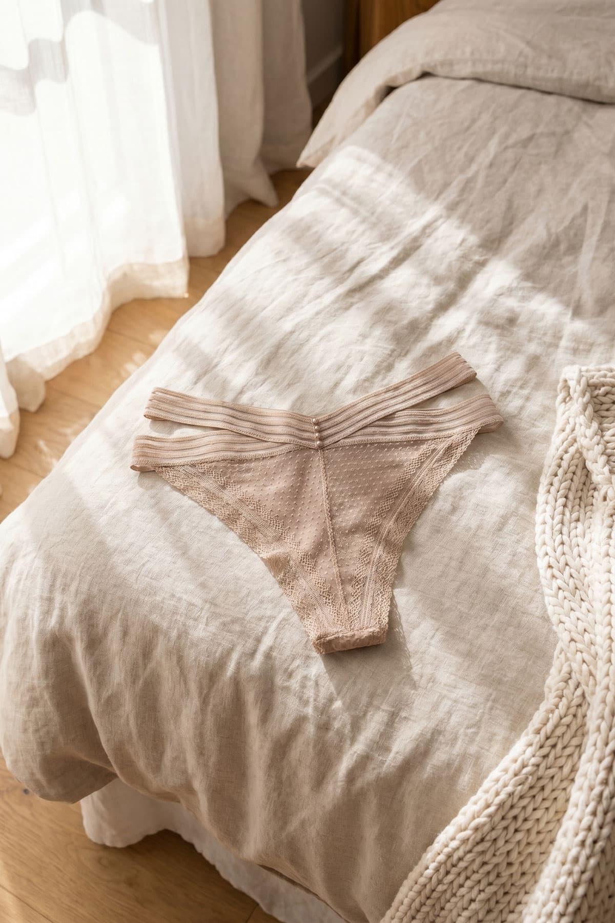 Kadın Dantel Çapraz Lastikli İpli Tanga String Külot