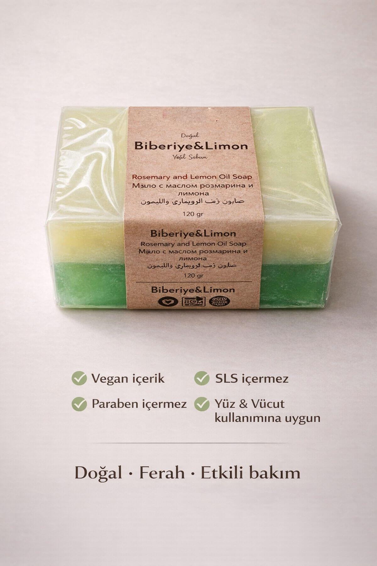 Limon & Biberiye Yağlı Cilt Bakım Sabunu- 120 gr