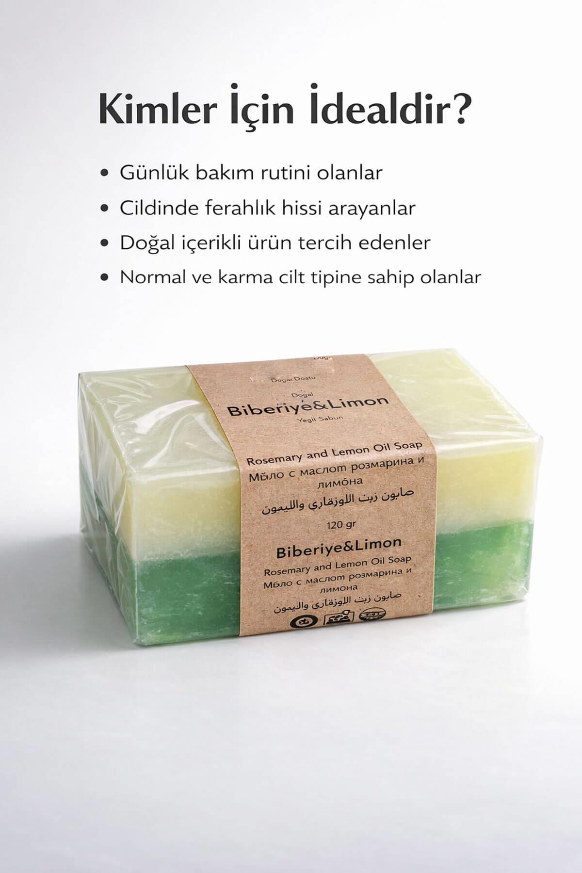 Limon & Biberiye Yağlı Cilt Bakım Sabunu- 120 gr