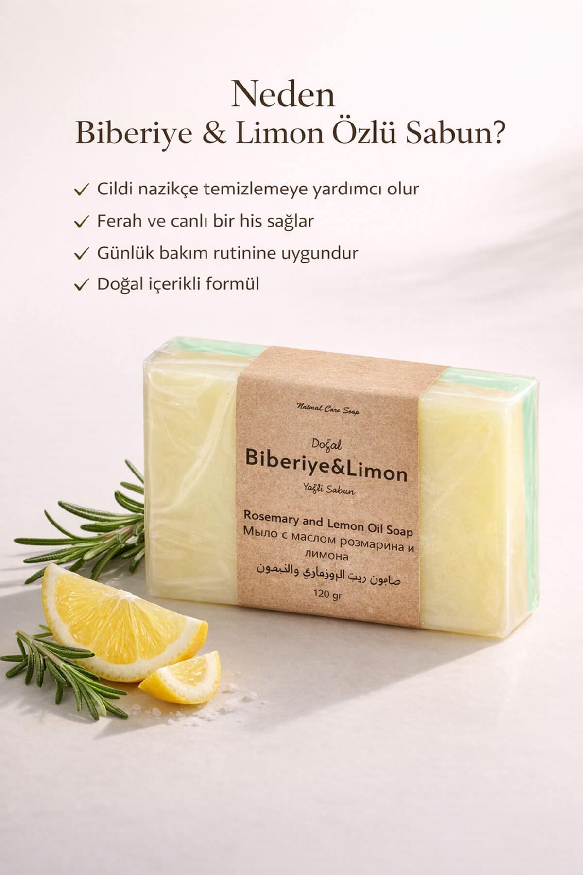 Limon & Biberiye Yağlı Cilt Bakım Sabunu- 120 gr