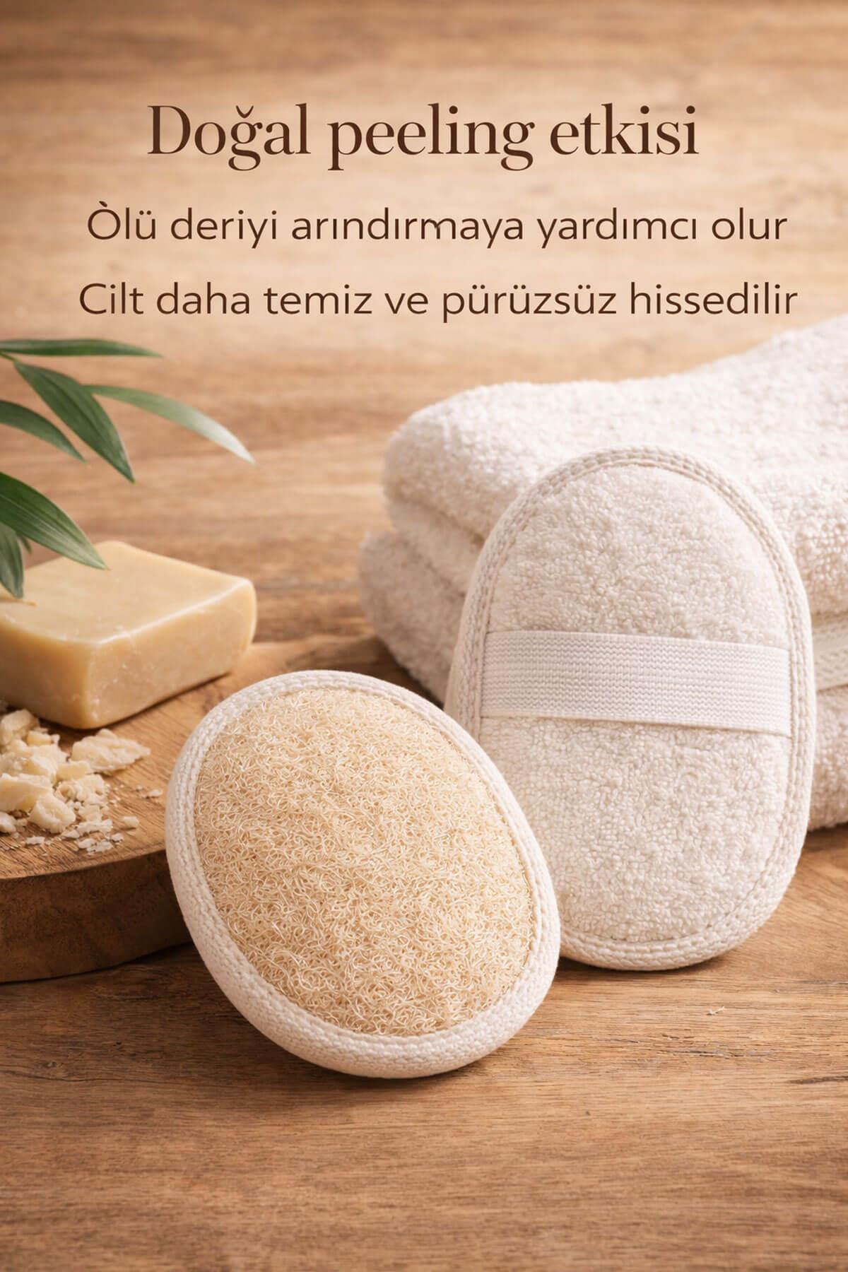 Mini Doğal Bakım Seti - Yüz Kesesi + Vücut Kesesi - Arındırıcı Peeling & Gözenek Sıkılaştırıcı 2'li Set