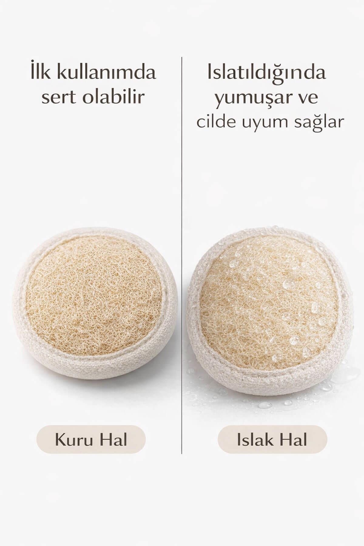 Mini Doğal Bakım Seti - Yüz Kesesi + Vücut Kesesi - Arındırıcı Peeling & Gözenek Sıkılaştırıcı 2'li Set