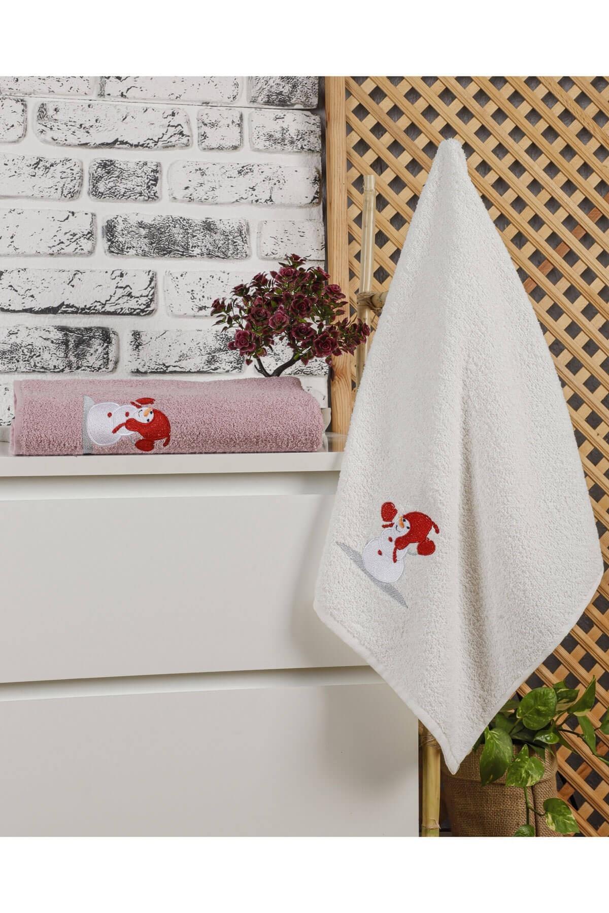 Mira Home Banyo Havlusu Takımı Kardanadam Nakışlı