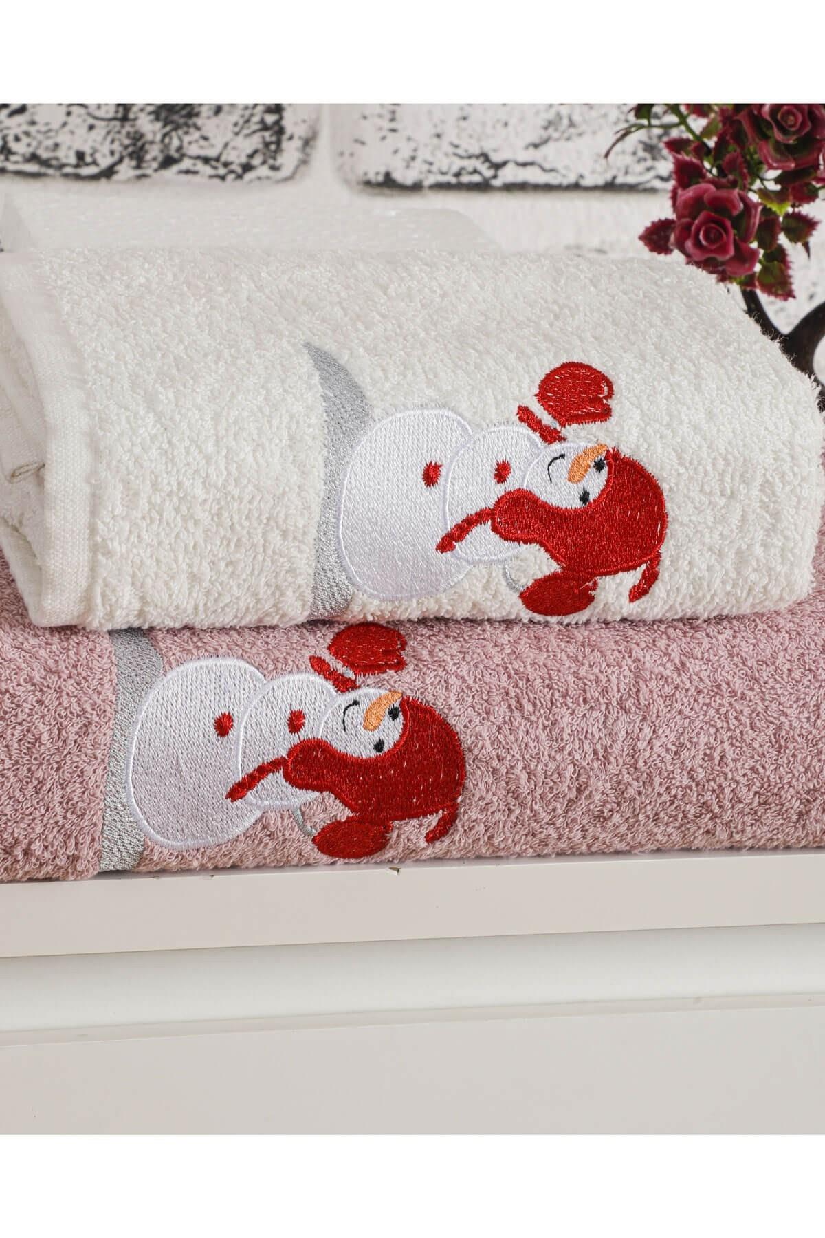 Mira Home Banyo Havlusu Takımı Kardanadam Nakışlı