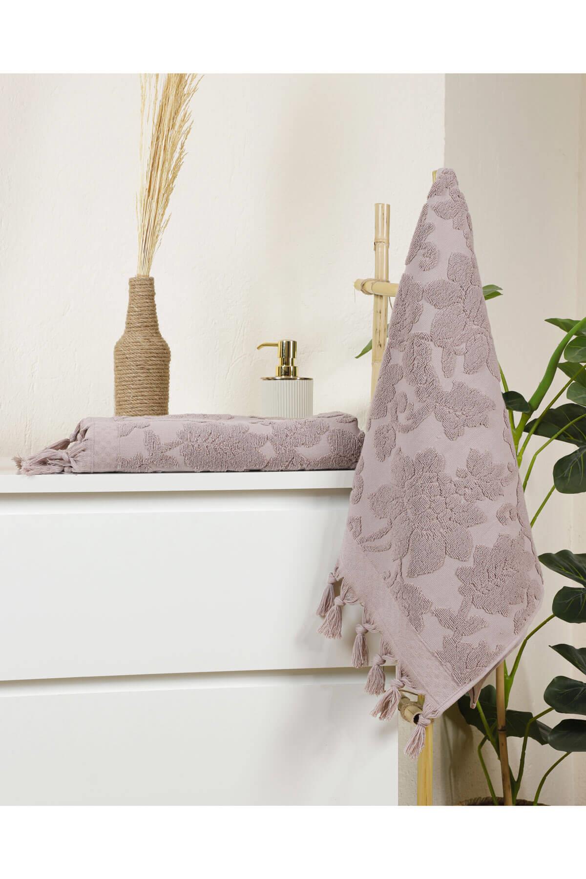 Mira Home Jakarlı Saçaklı Banyo Havlu Takımı Soft Pamuklu Maria Grace