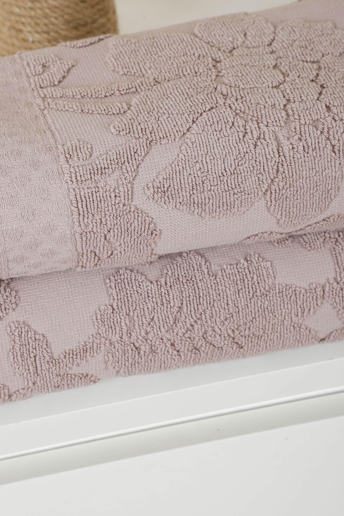 Mira Home Jakarlı Saçaklı Banyo Havlu Takımı Soft Pamuklu Maria Grace