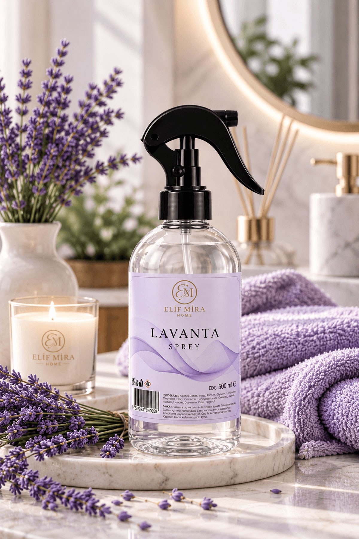 Oda Kokusu Sprey Lavanta Kalıcı Oda Parfümü 500 ml