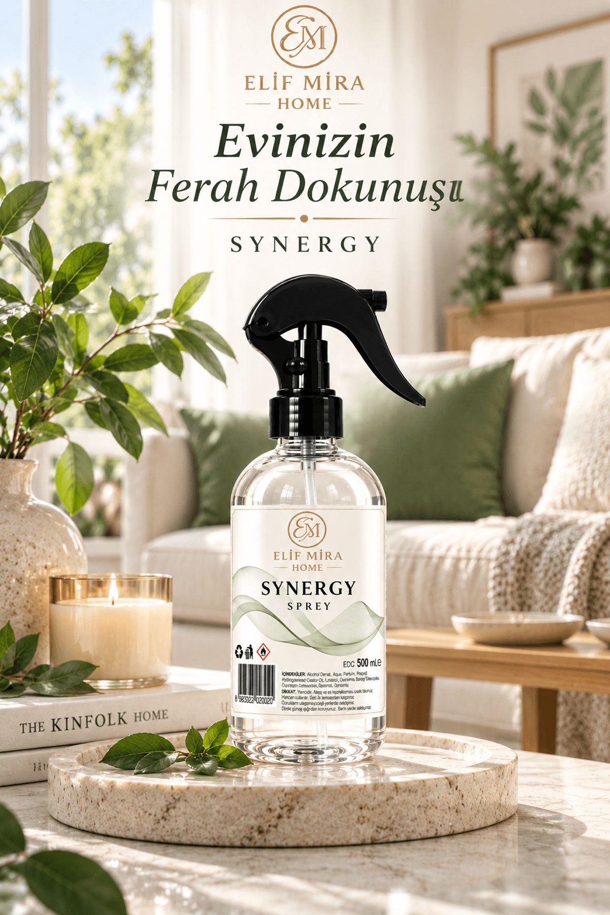 Oda Kokusu Sprey Sinerji Çiçek Kalıcı Oda Parfümü 500 ml