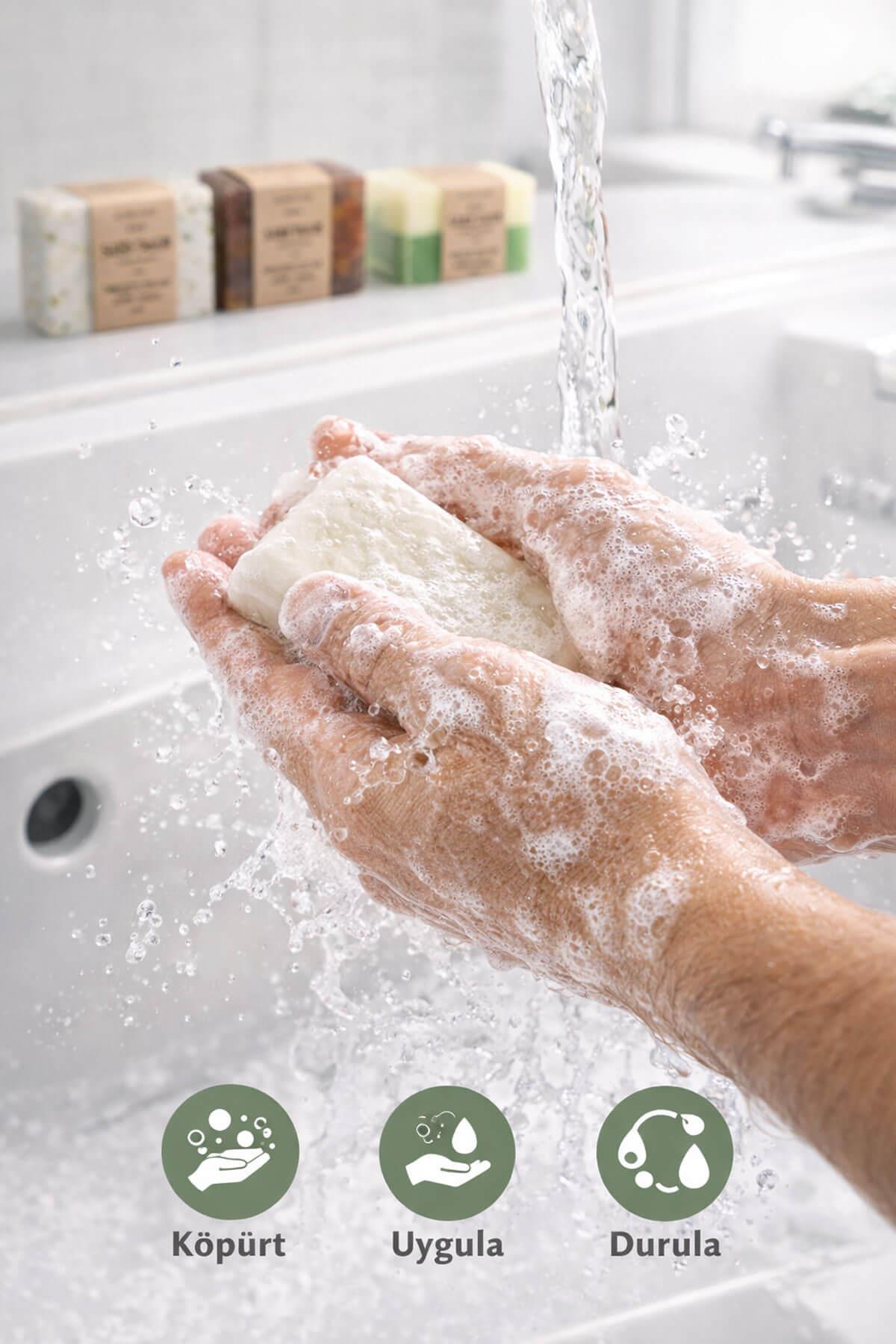 Saç ve Saç Derisi Bakımı İçin Onarıcı 3 lü Doğal Sabun Seti