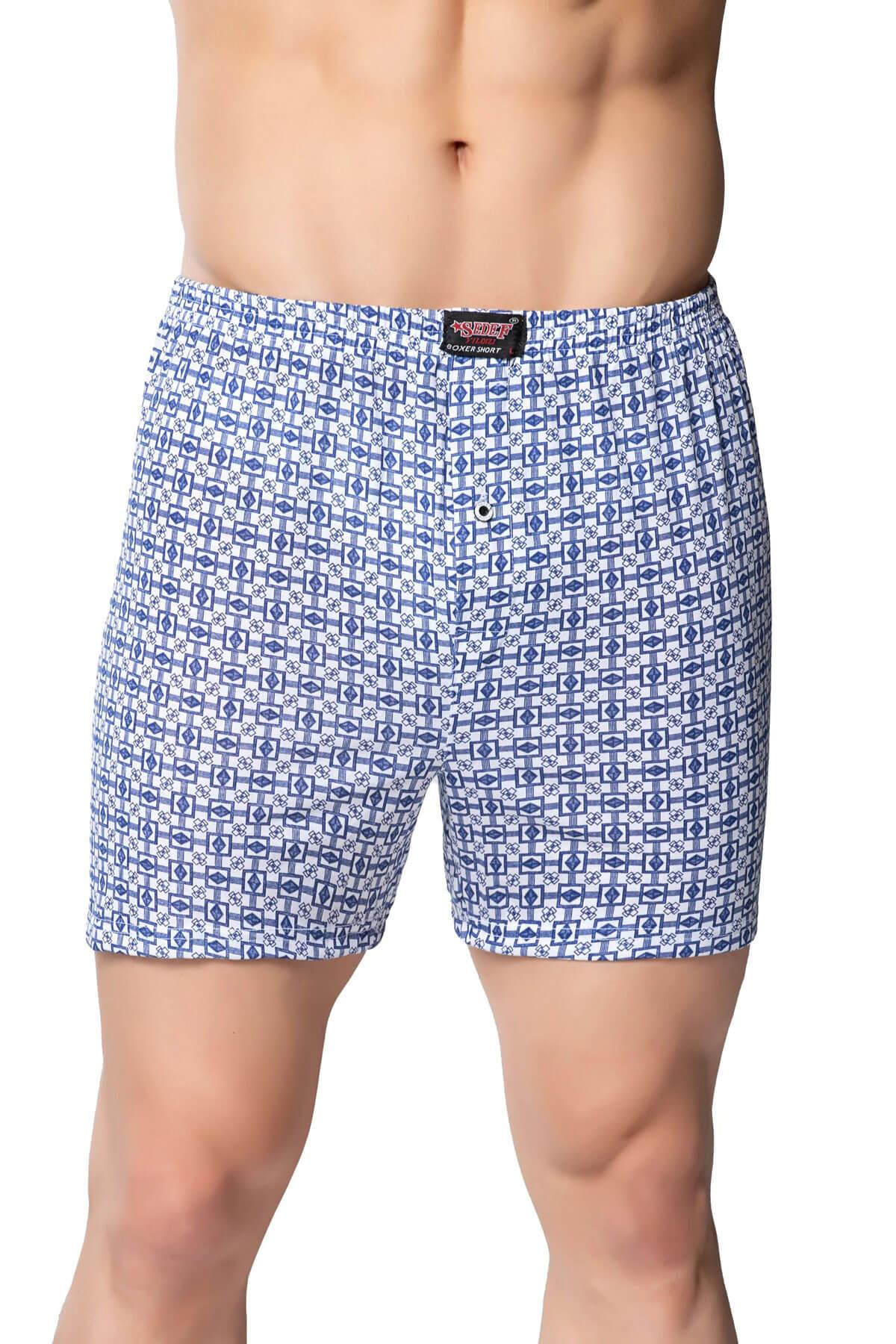 Sedef Yıldızı İç Giyim Erkek Desenli Pamuklu Boxer Don 6lı Paket