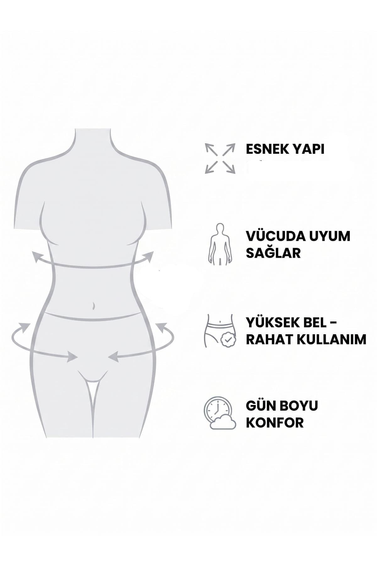 Seher İç Giyim 6lı Kadın Pamuklu Empirme Külot Yüksek Bel Bato