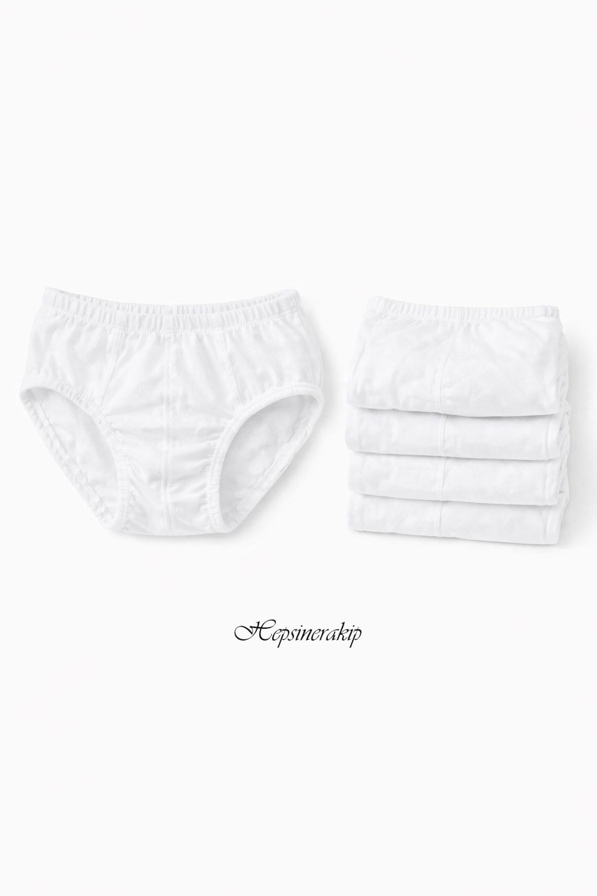 Seher Yıldızı Erkek Çocuk Beyaz Slip Külot 6'lı Paket %100 Pamuk SEC0037