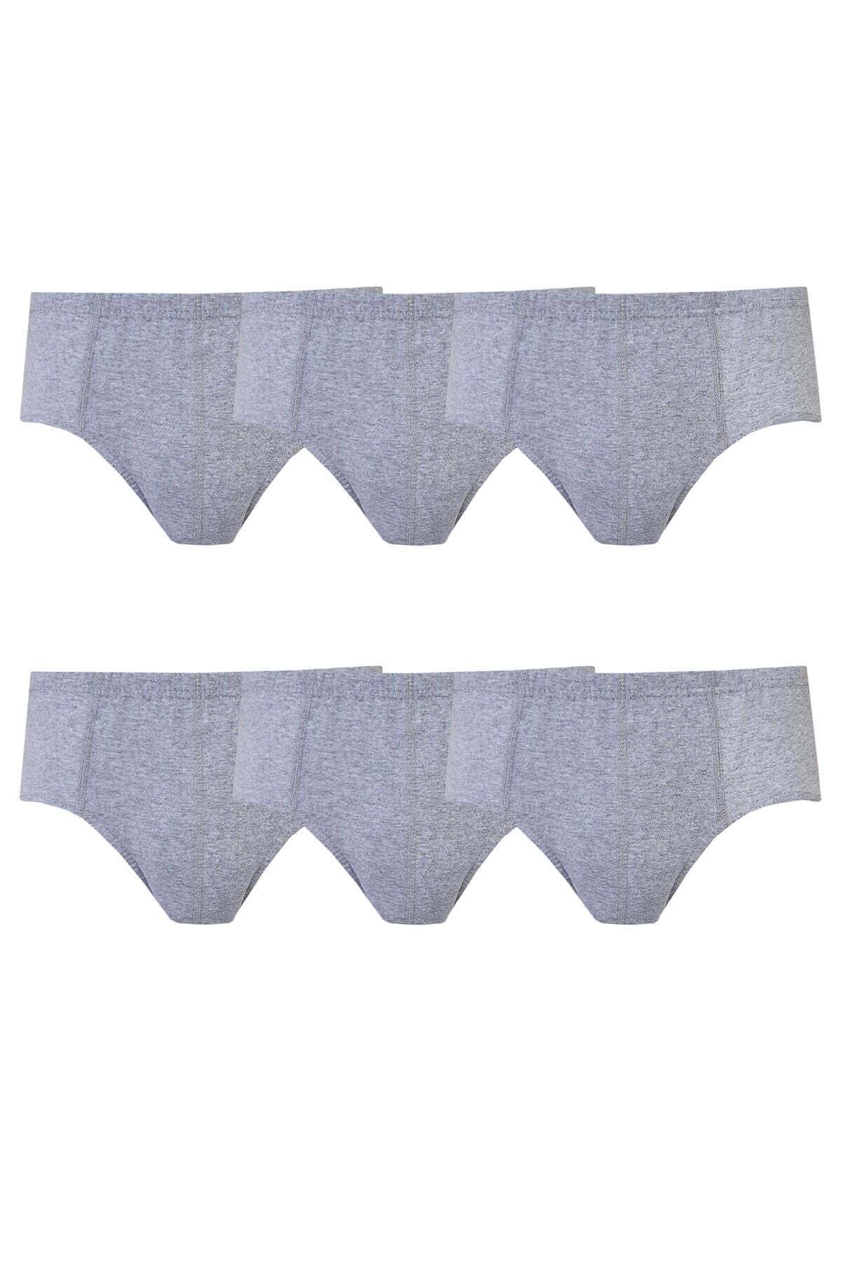 Seher Yıldızı Erkek Çocuk Slip Külot 6'lı Paket Renkli Mavi / Gri SEC0037