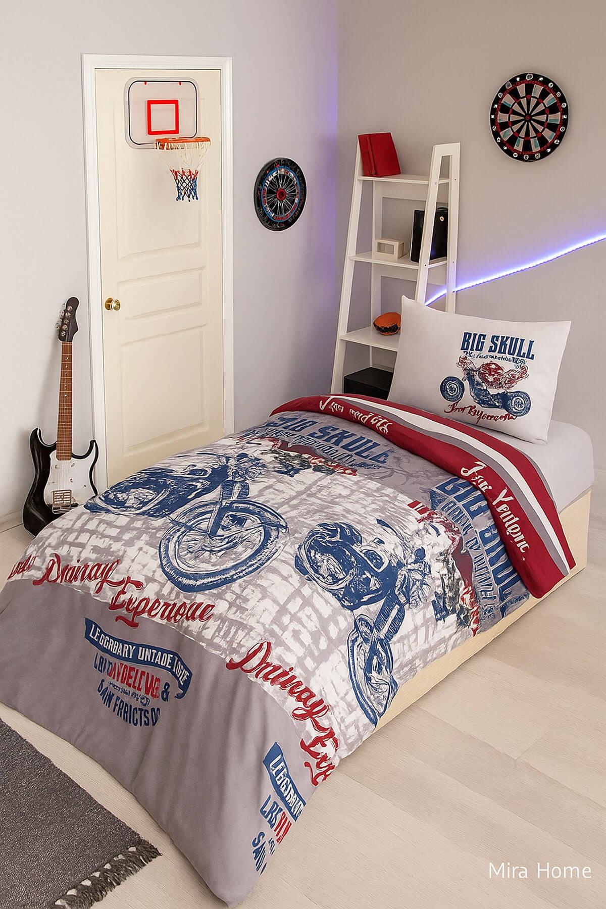 Tek Kişilik Genç Erkek Çocuk Nevresim Takımı Motorcycle