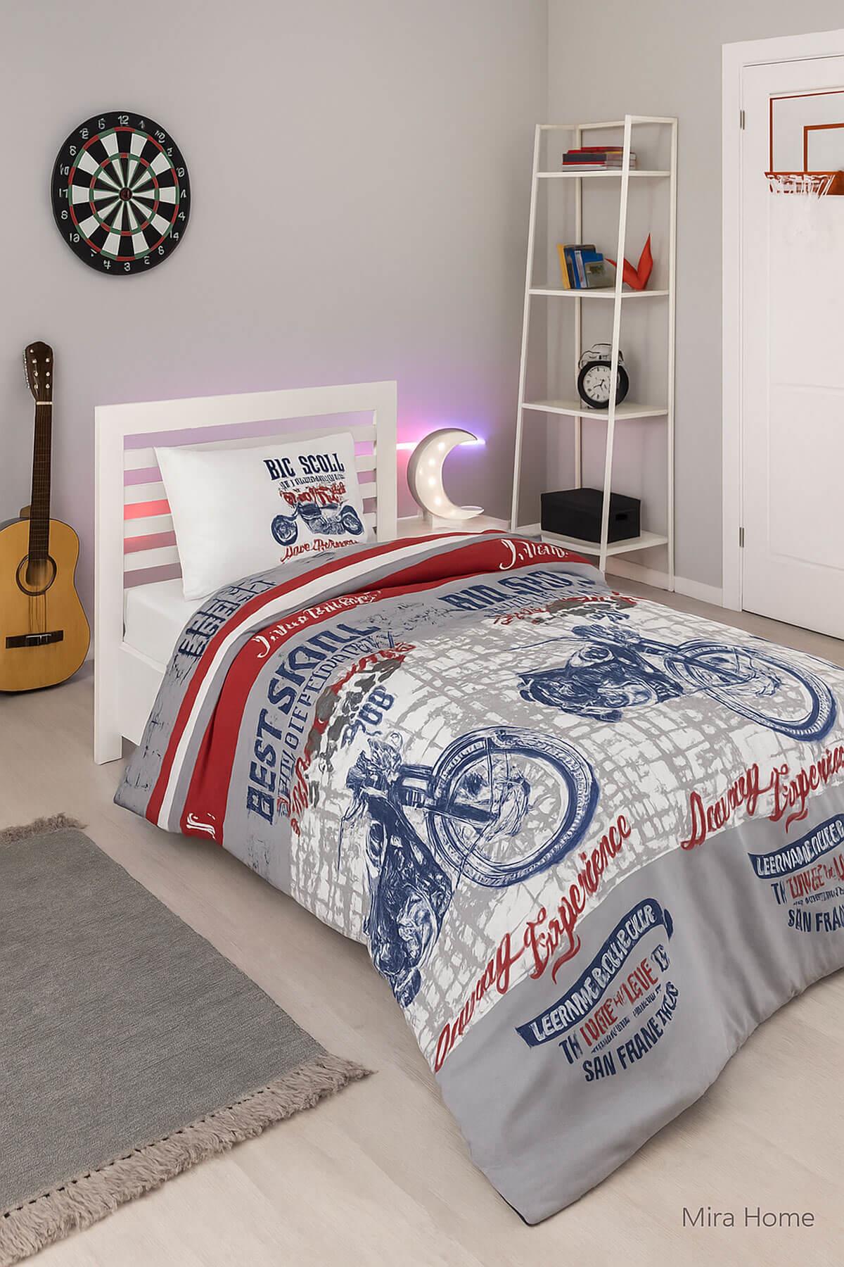 Tek Kişilik Genç Erkek Çocuk Nevresim Takımı Motorcycle