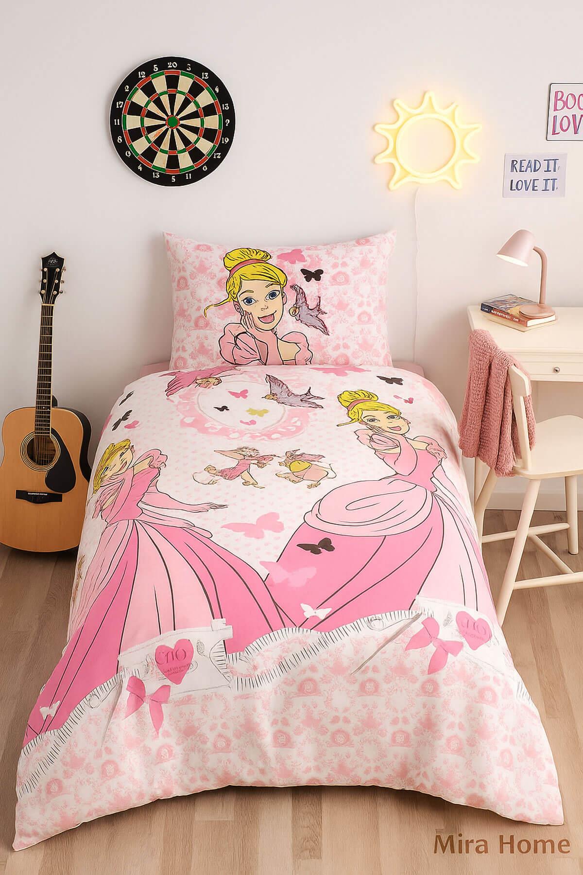 Tek Kişilik Genç Kız Çocuk Nevresim Takımı Prenses