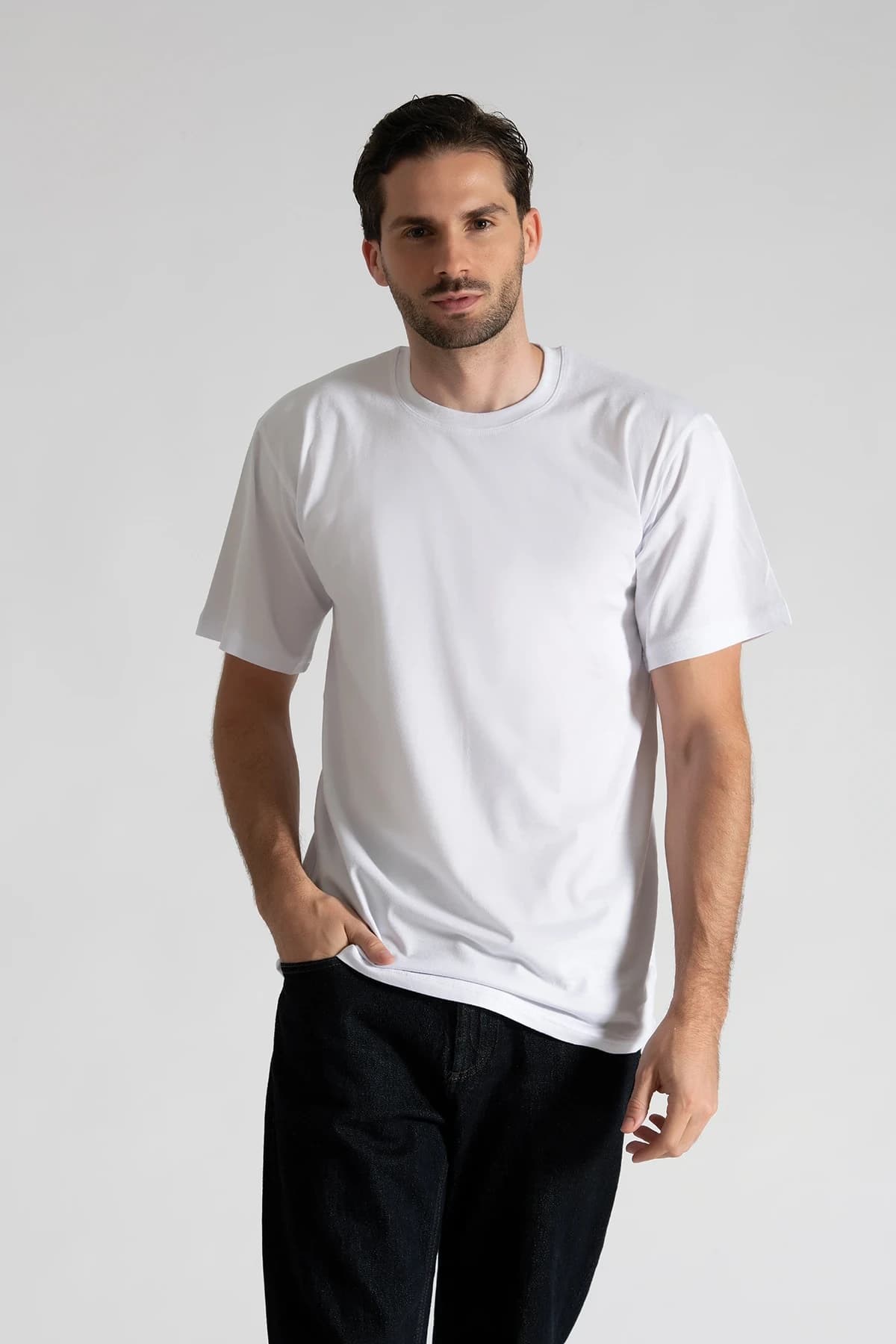 Tutku Elit Sıfır Yaka Erkek Fanila Penye Pamuklu Beyaz 1003