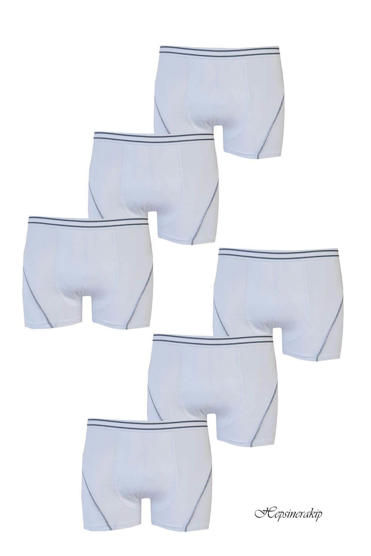 Tutku İç Giyim 6lı Erkek Çocuk Likralı Pamuklu Boxer İç Çamaşır