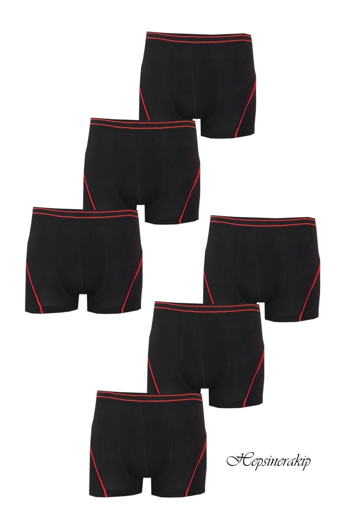 Tutku İç Giyim 6lı Erkek Çocuk Likralı Pamuklu Boxer İç Çamaşır
