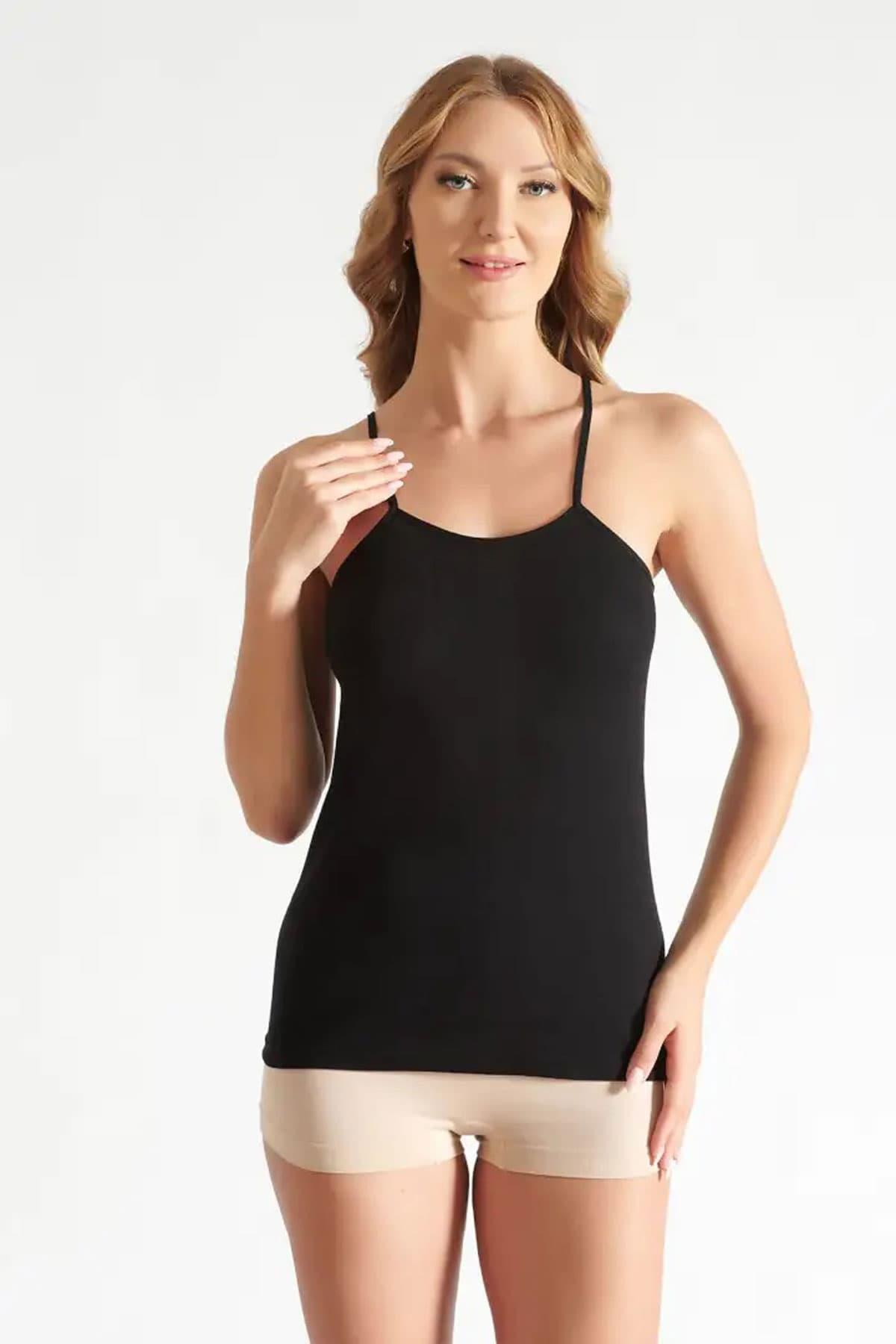 Tutku İç Giyim Kadın Ribana İp Askılı Atlet Renkli 6 Lı Paket