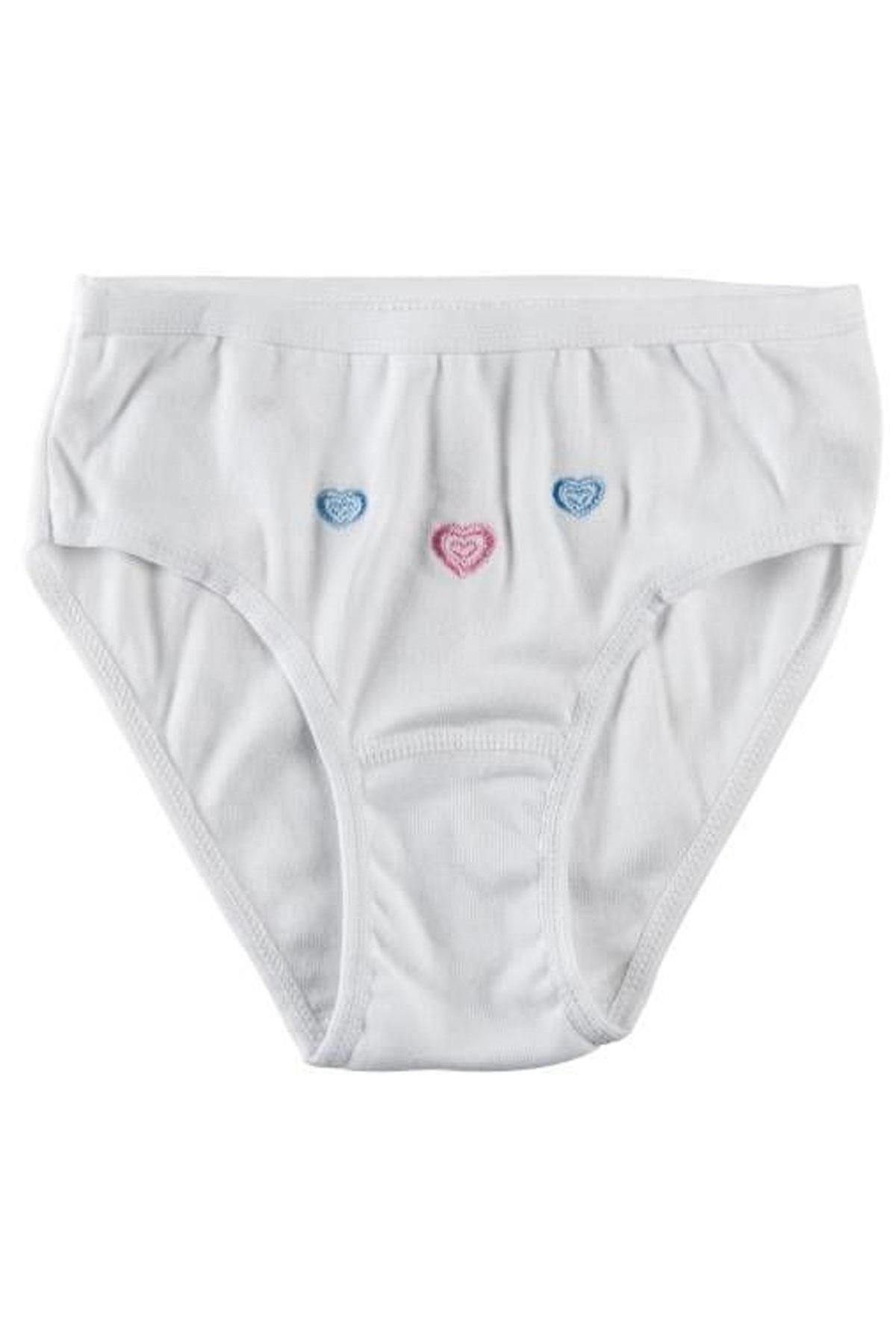 Tutku İç Giyim Kız Çocuk İşlemeli Slip Külot 12 li Paket
