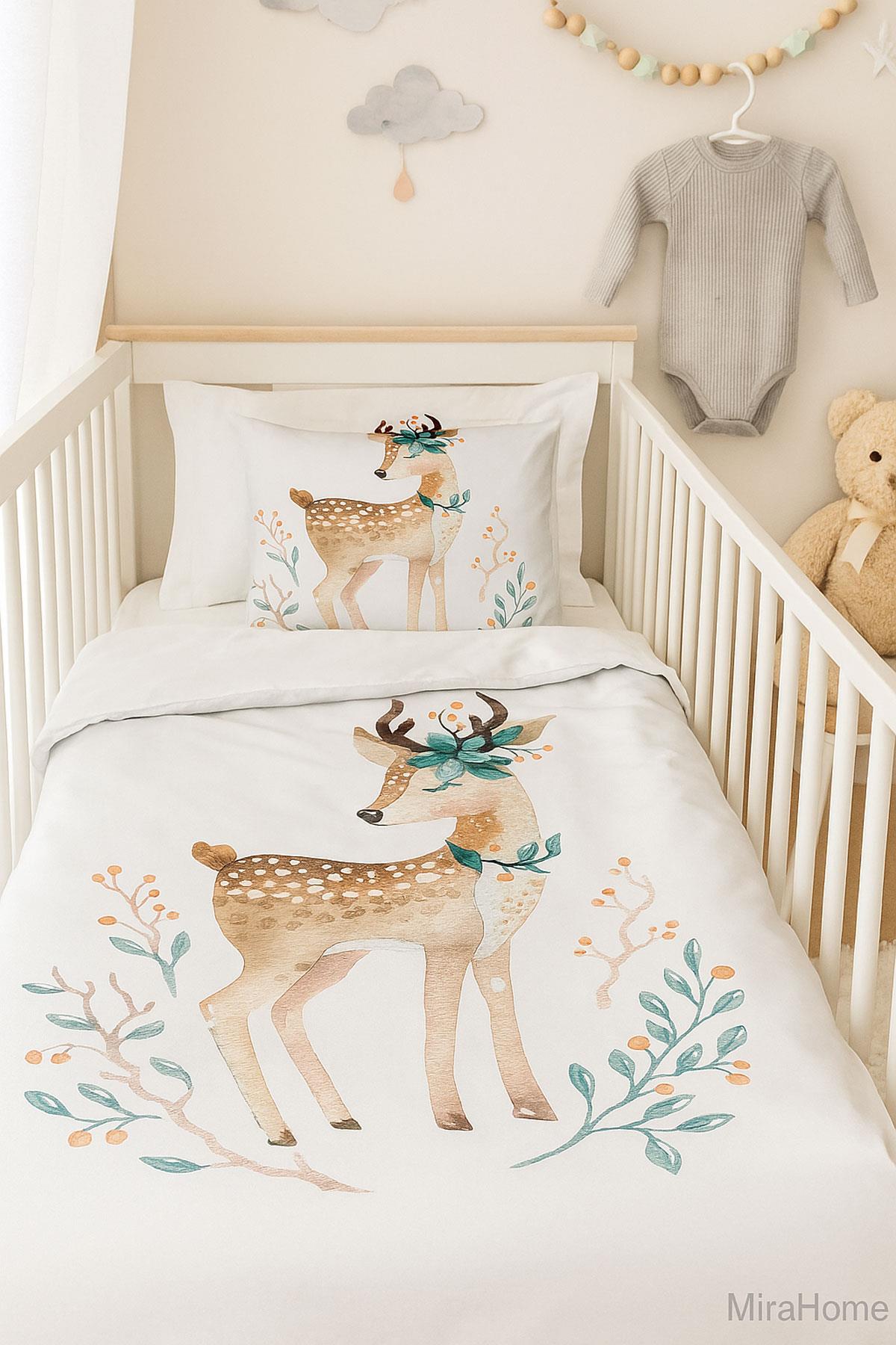 Yenidoğan Kız Bebek Nevresim Takımı 3D Pamuklu Ahu