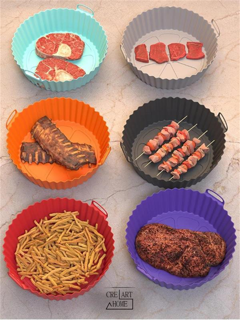 Airfryer Silikon Pişirme Kabı 20x5 Cm Bpa Içermez Tüm Airfryer'lere Uyumlu Pişirme Kağıdı SİYAH