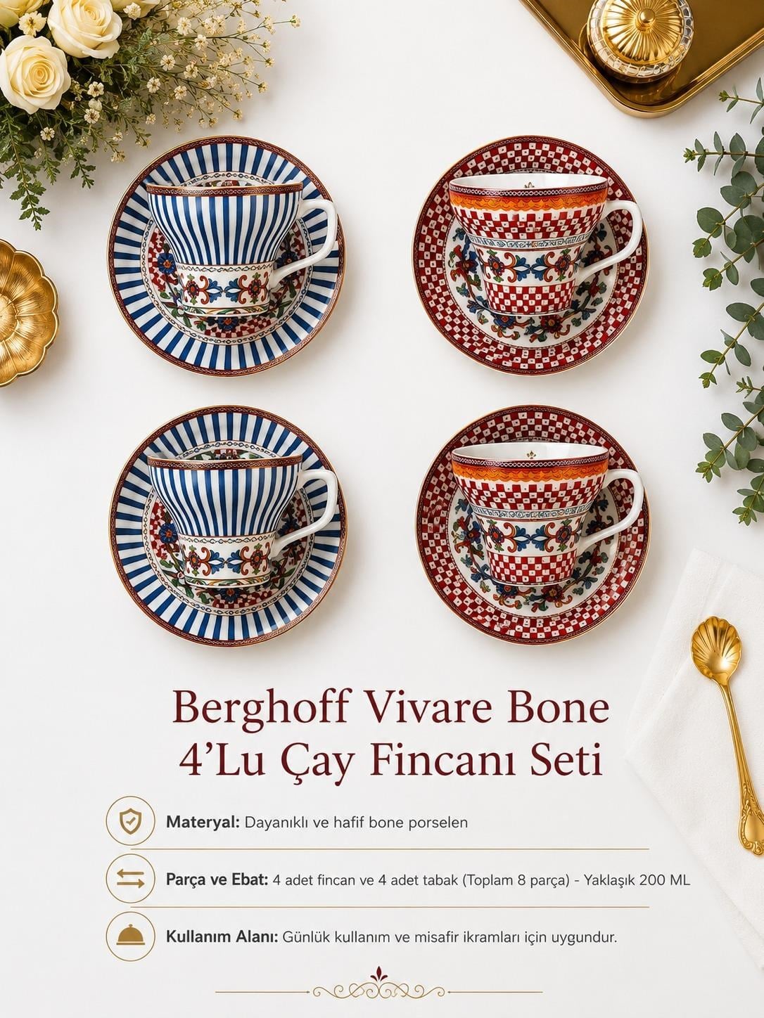 Berghoff Vivare 18 Parça Çay İkram Seti 