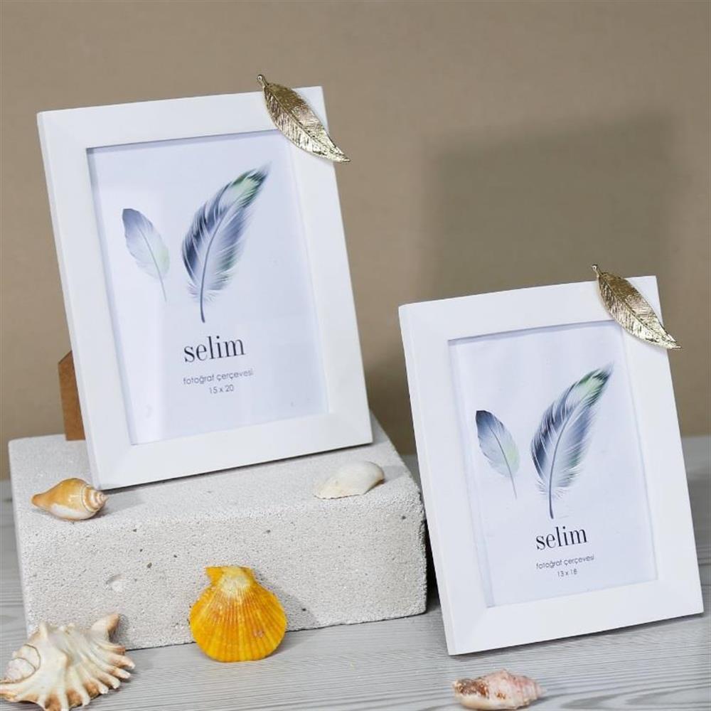 Crearthome 13x18 Yapraklı Çerçeve Beyaz Altın SCRV 124BYA84RS