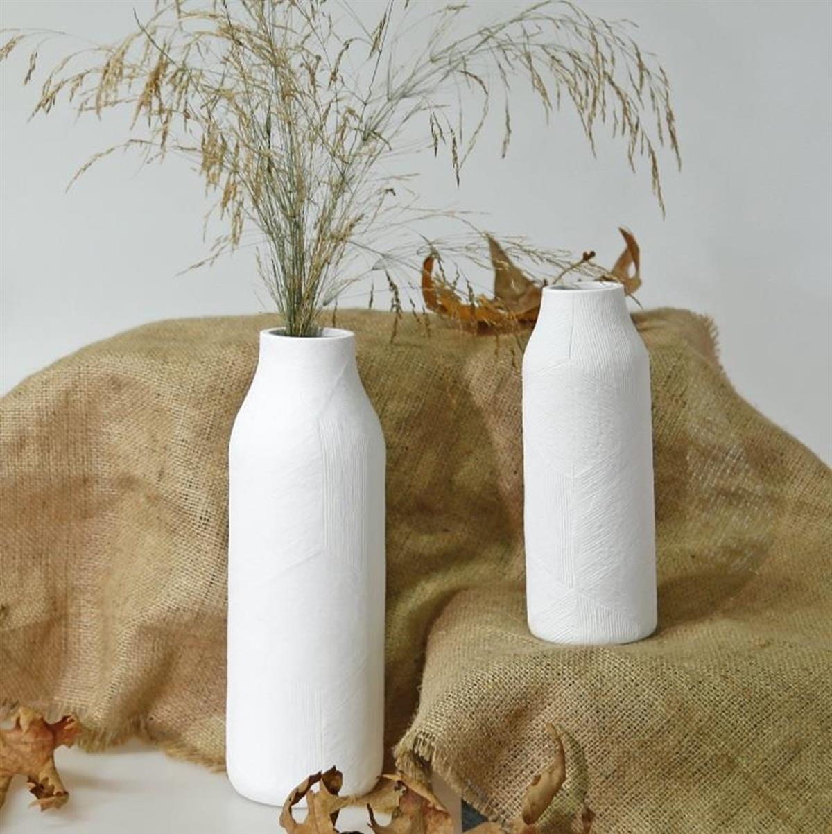 Crearthome Athena Büyük Vazo Beyaz 28 cm SAKS 151BYZ71RS