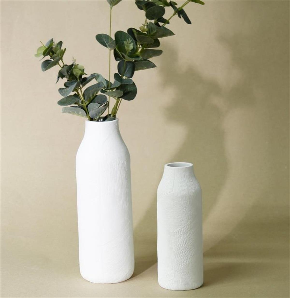 Crearthome Athena Büyük Vazo Beyaz 28 cm SAKS 151BYZ71RS